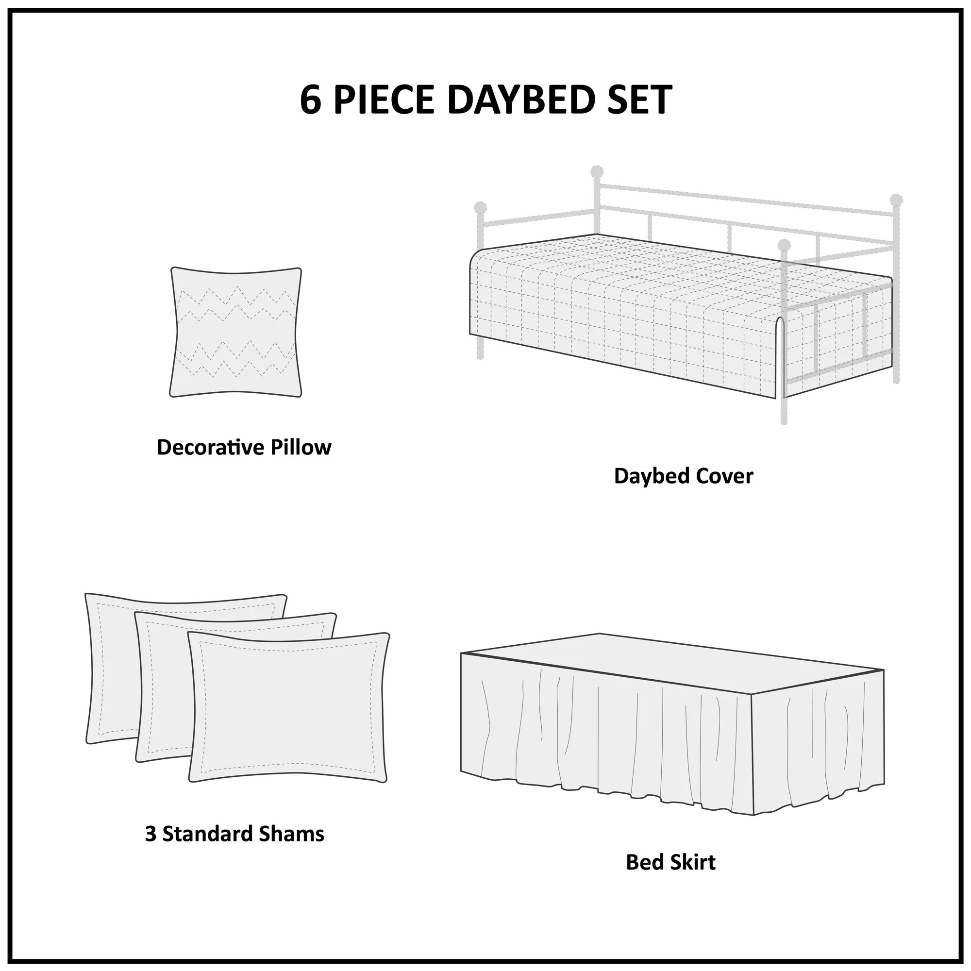 Ridge 6-Piece Reversible Plaid Daybed Cover Set - Image 55