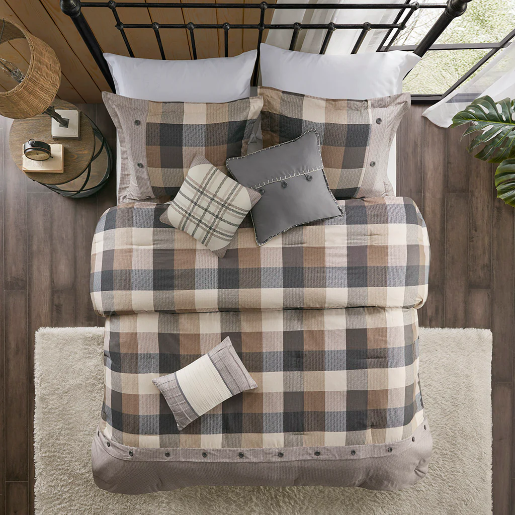 Ridge 7-Piece Herringbone Comforter Set - Image 10