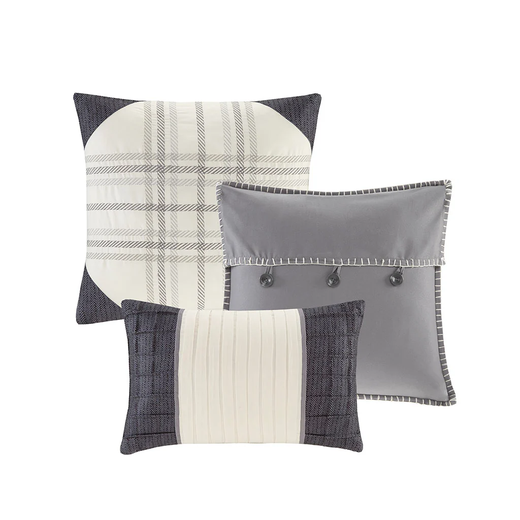 Ridge 7-Piece Herringbone Comforter Set - Image 22