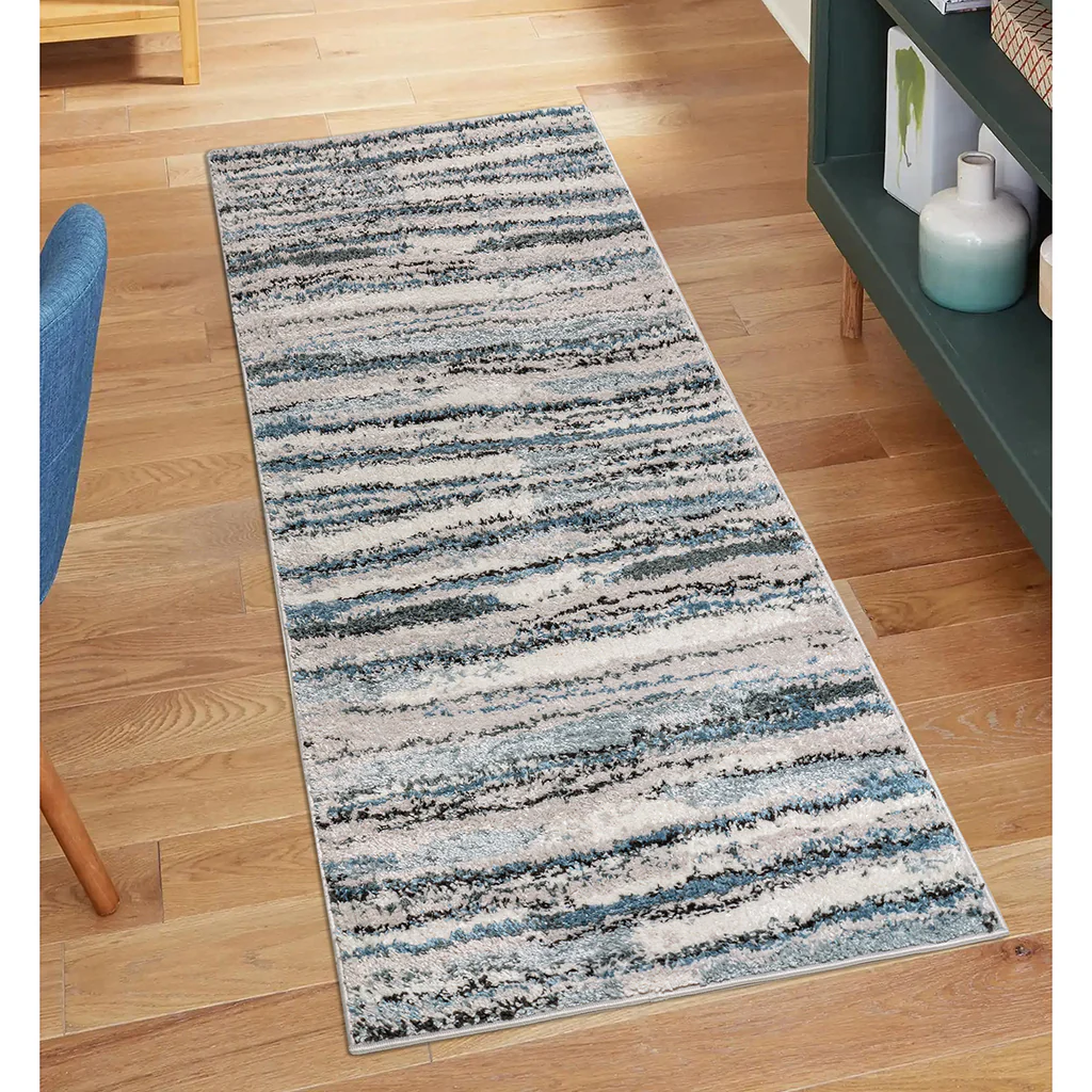 Riley Watercolor Abstract Stripe Woven Area Rug - Image 4