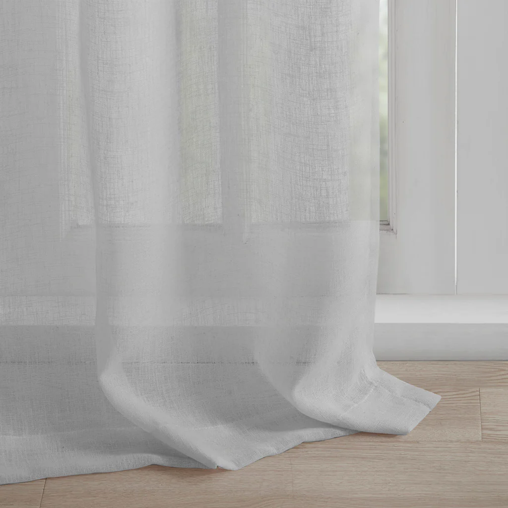Rosette Floral Embellished Cuff Tab Top Solid Curtain Panel - Image 30