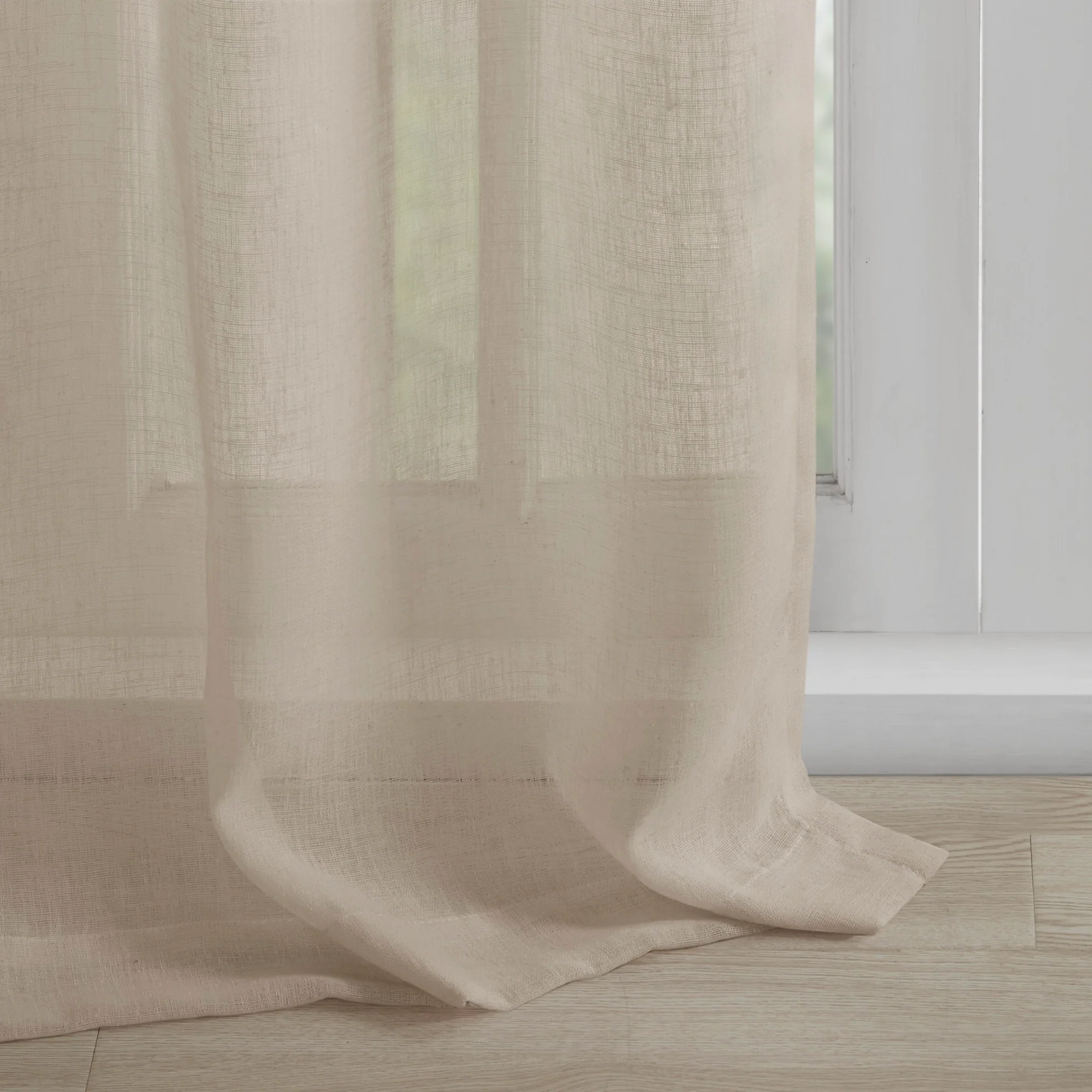 Rosette Floral Embellished Cuff Tab Top Solid Curtain Panel - Image 5