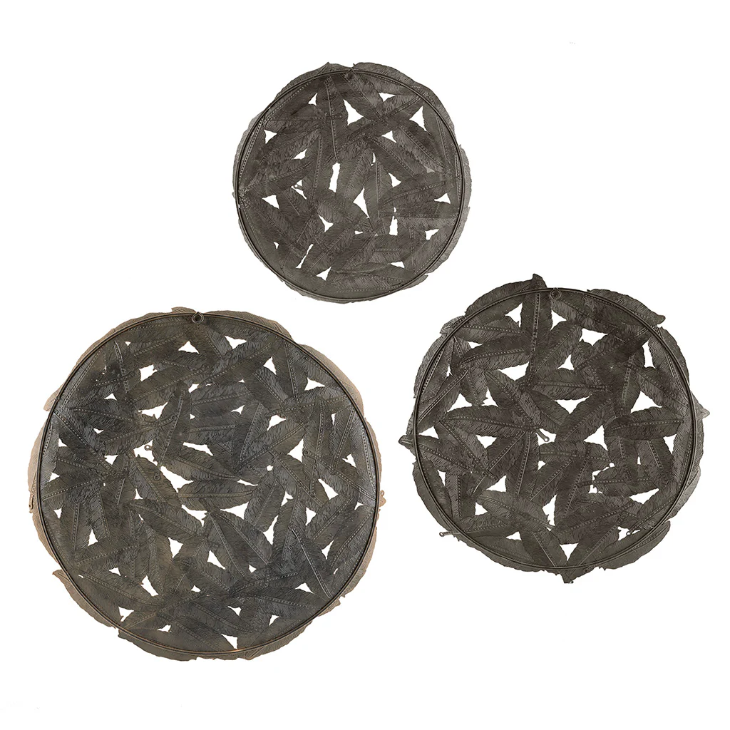 Rossi Textured Feather 3-Piece Metal Disc Wall Decor Set - Image 26