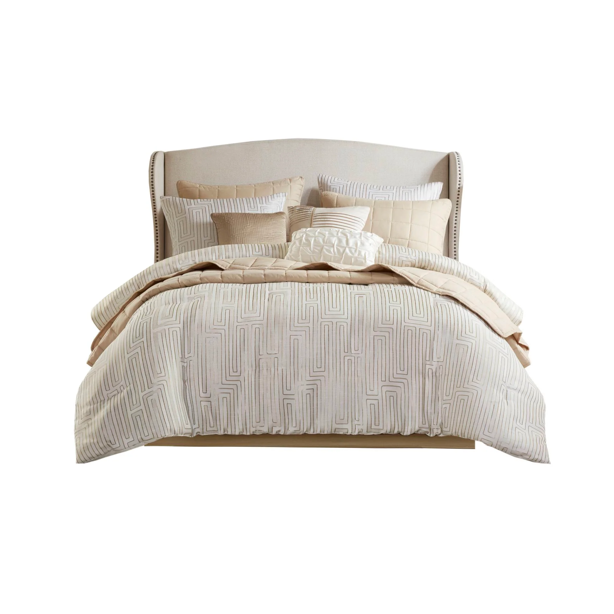 Royce 10-Piece Luxury Jacquard Comforter Set - Image 17
