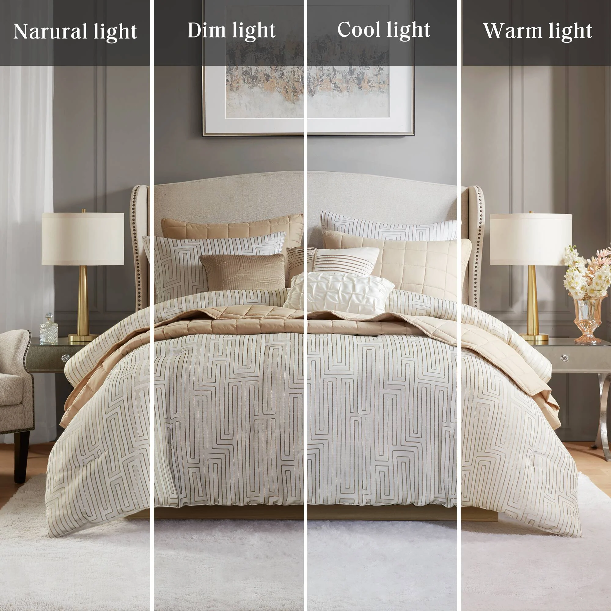 Royce 10-Piece Luxury Jacquard Comforter Set - Image 18