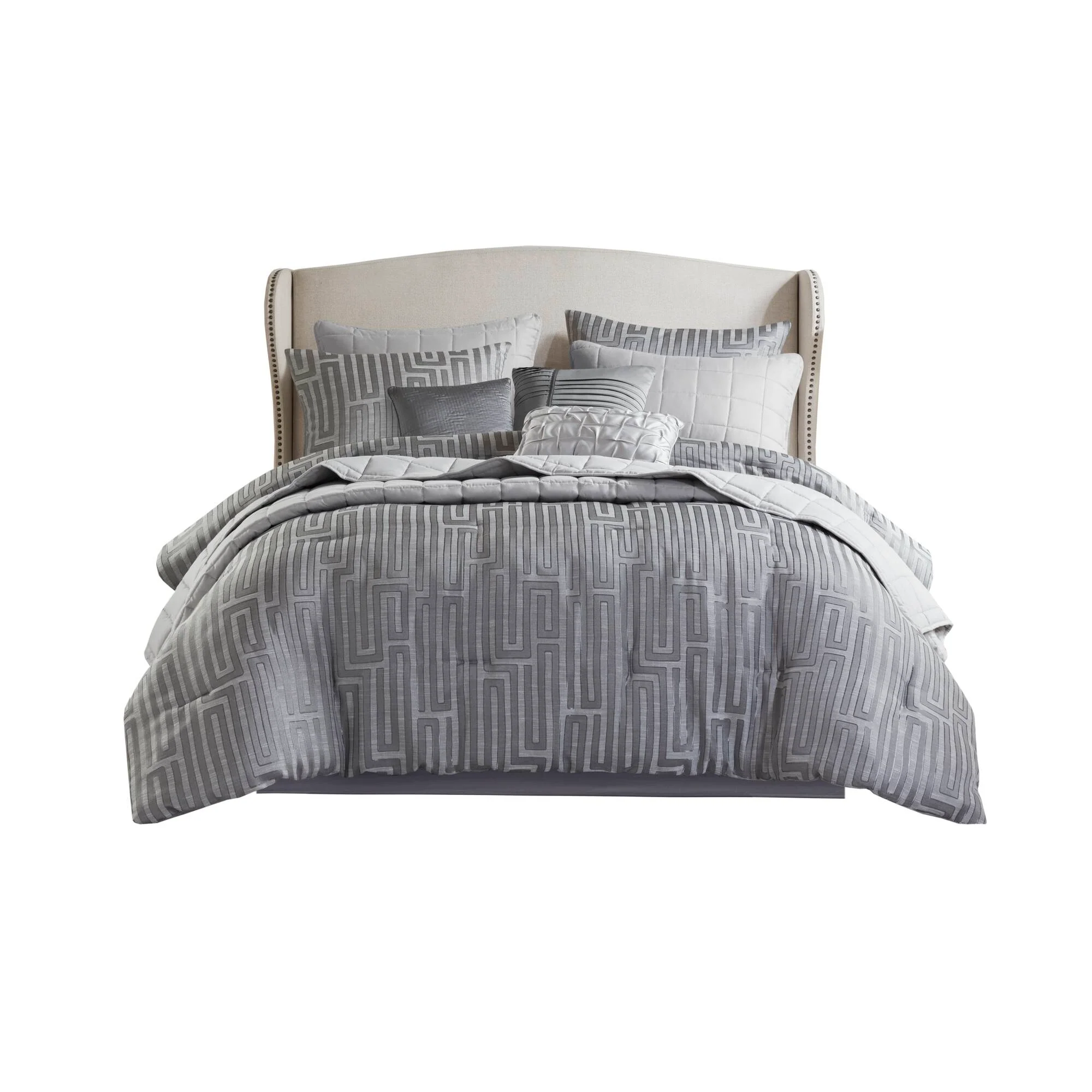 Royce 10-Piece Luxury Jacquard Comforter Set - Image 35