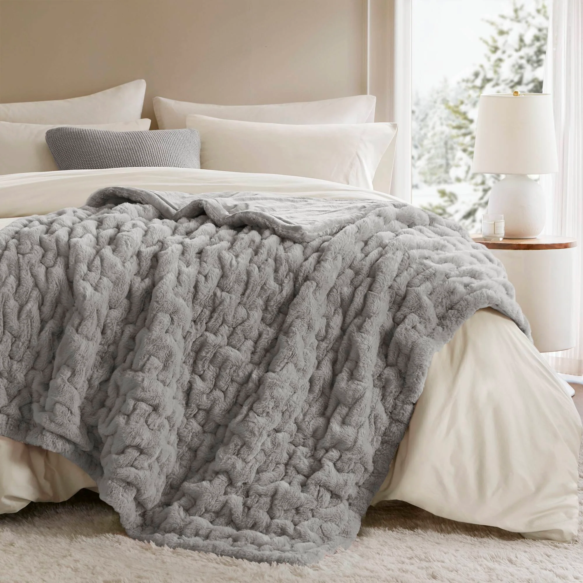 Ruched Fur 100% Polyester Real Tie Dye Throw - Image 11