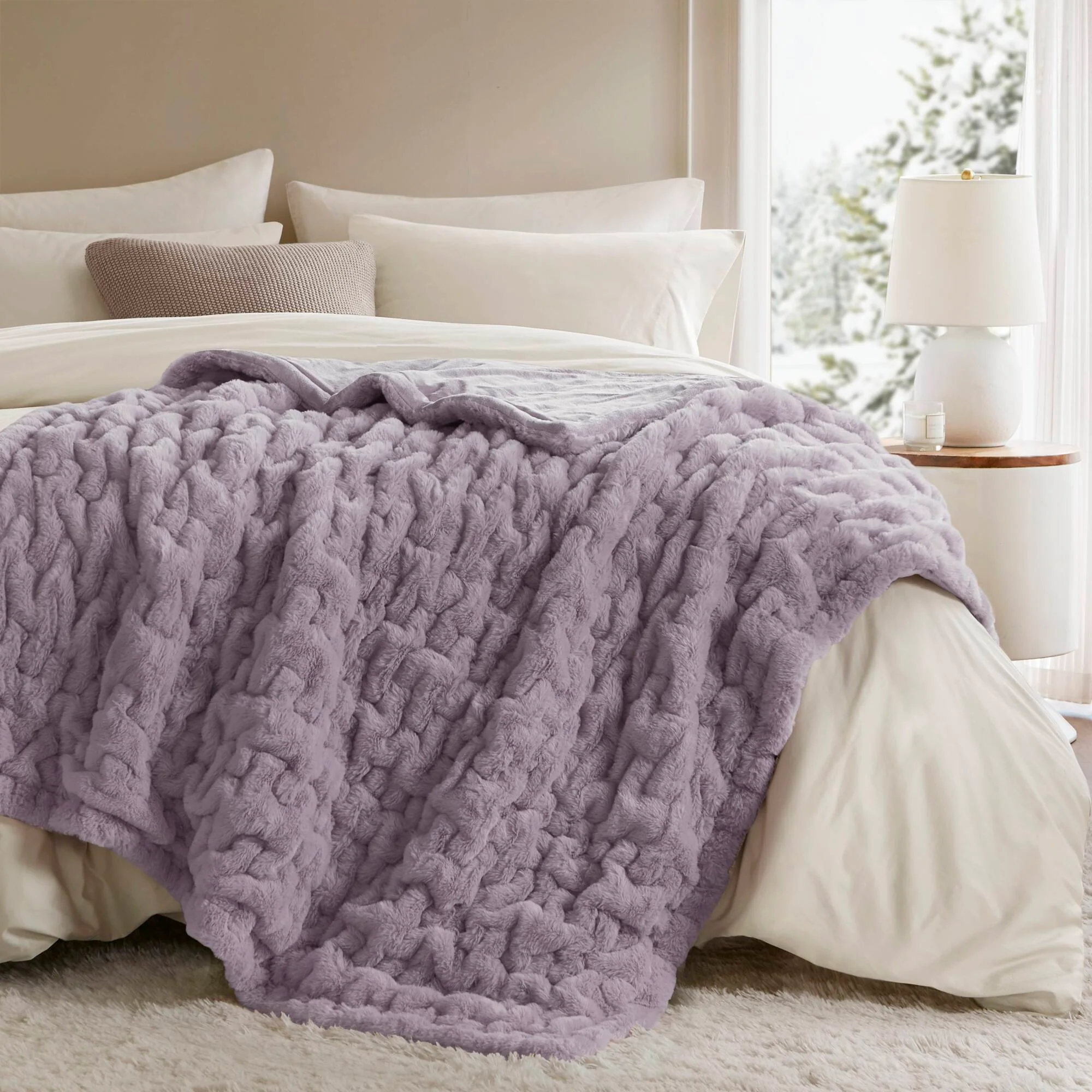 Ruched Fur 100% Polyester Real Tie Dye Throw - Image 32