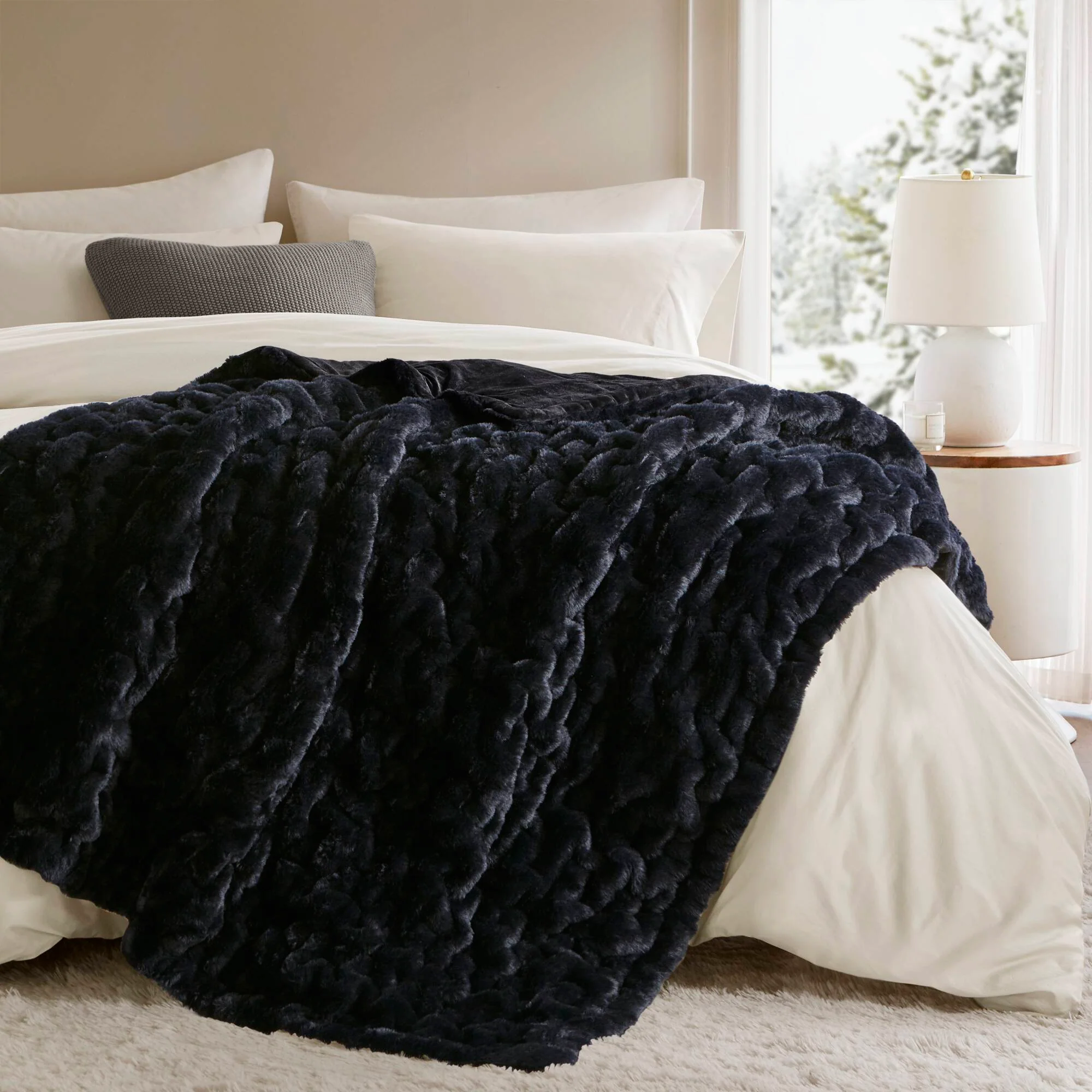 Ruched Fur 100% Polyester Real Tie Dye Throw - Image 48
