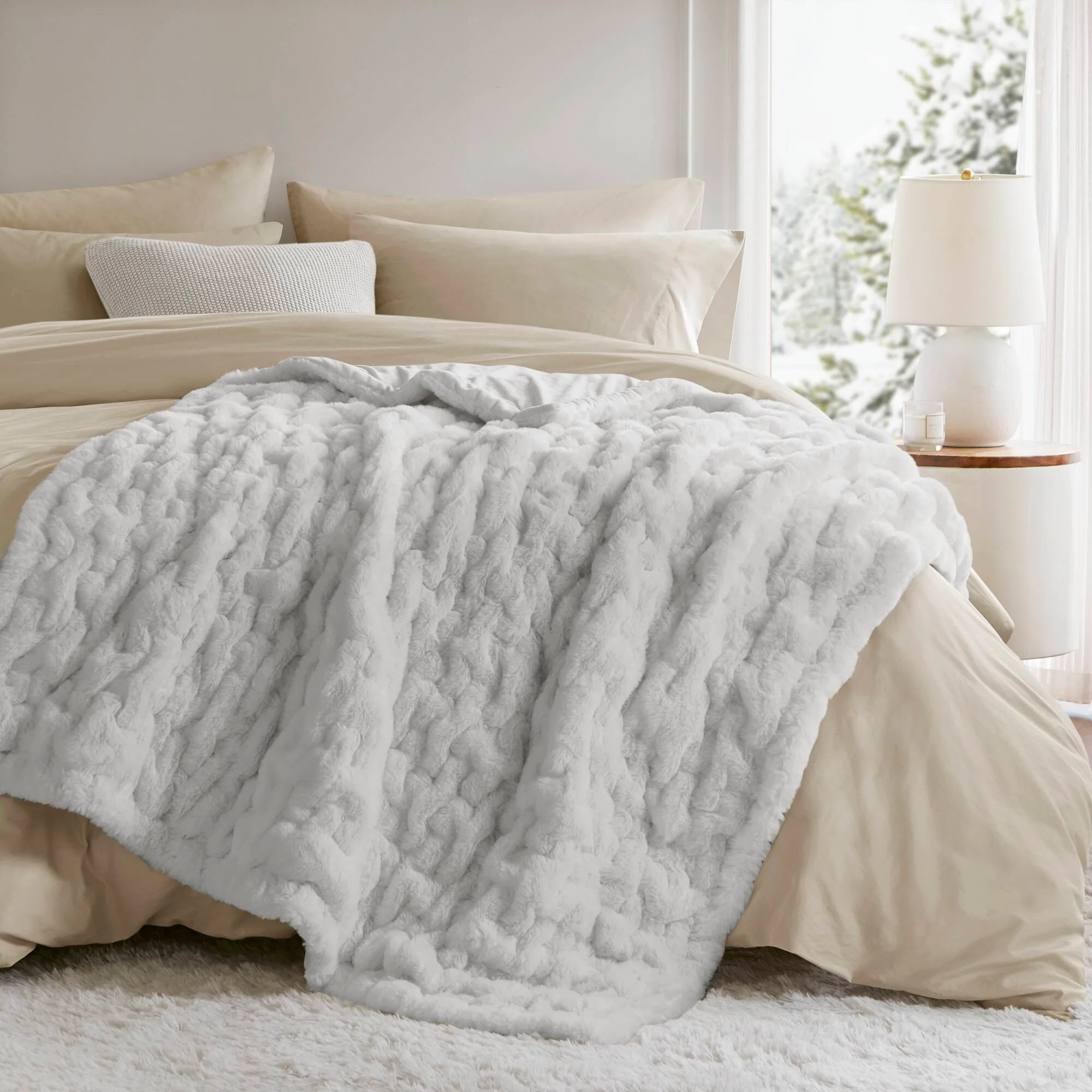 Ruched Fur 100% Polyester Real Tie Dye Throw - Image 53