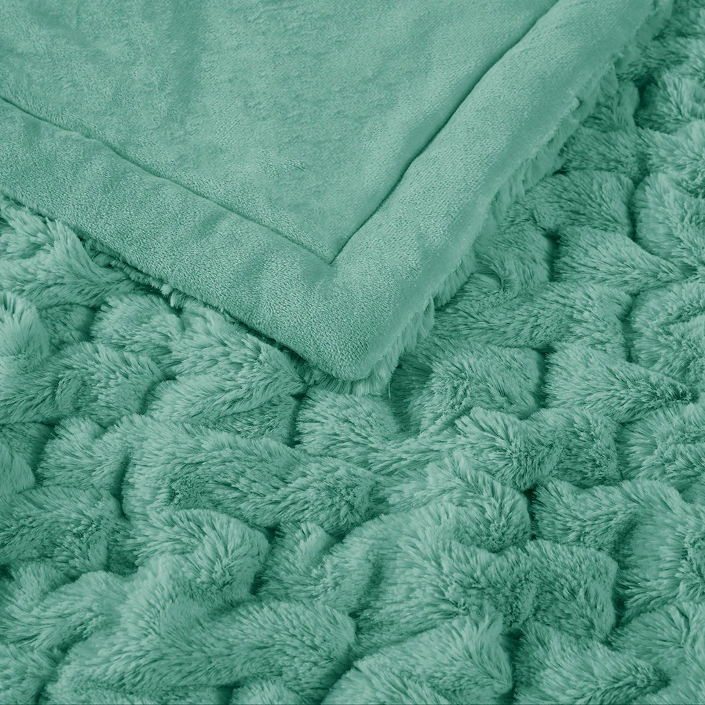 Ruched Fur 100% Polyester Real Tie Dye Throw - Image 6