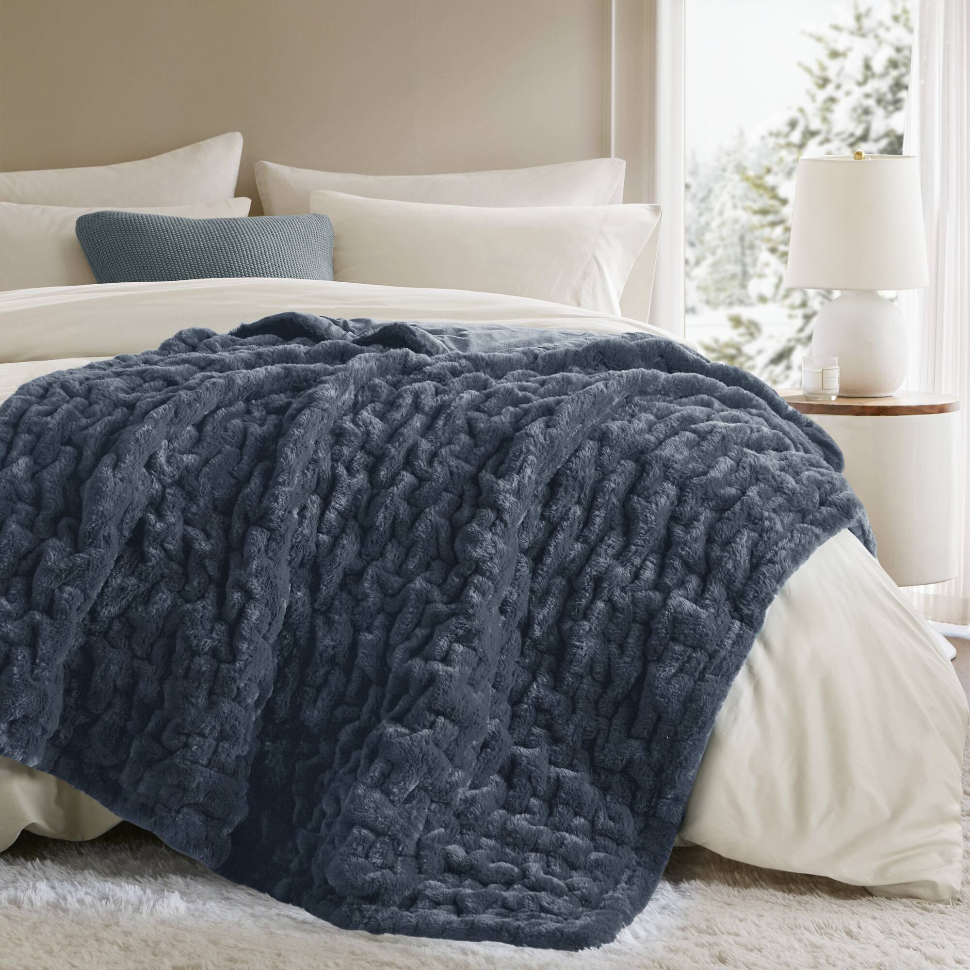 Ruched Fur 100% Polyester Real Tie Dye Throw - Image 60