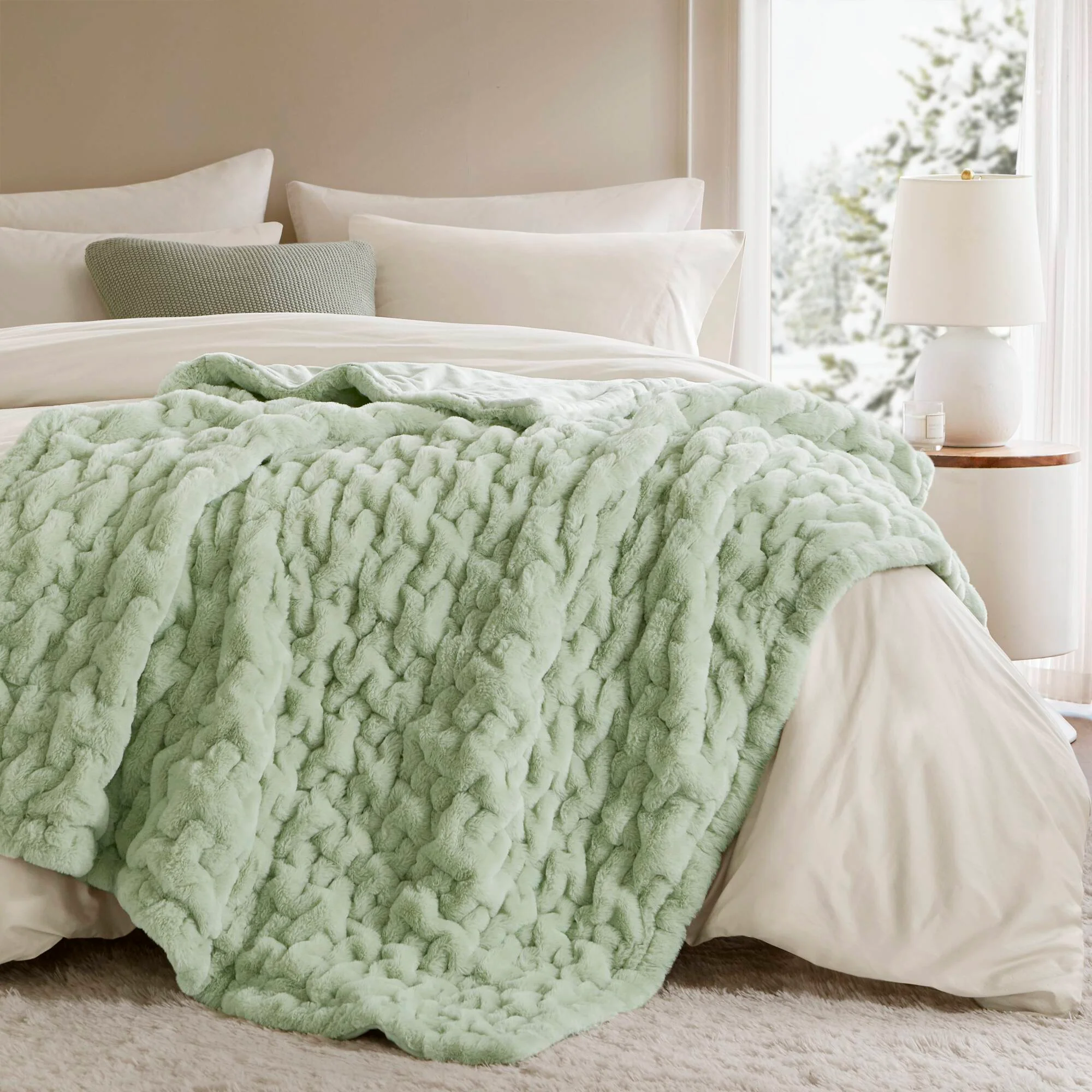 Ruched Fur 100% Polyester Real Tie Dye Throw - Image 67