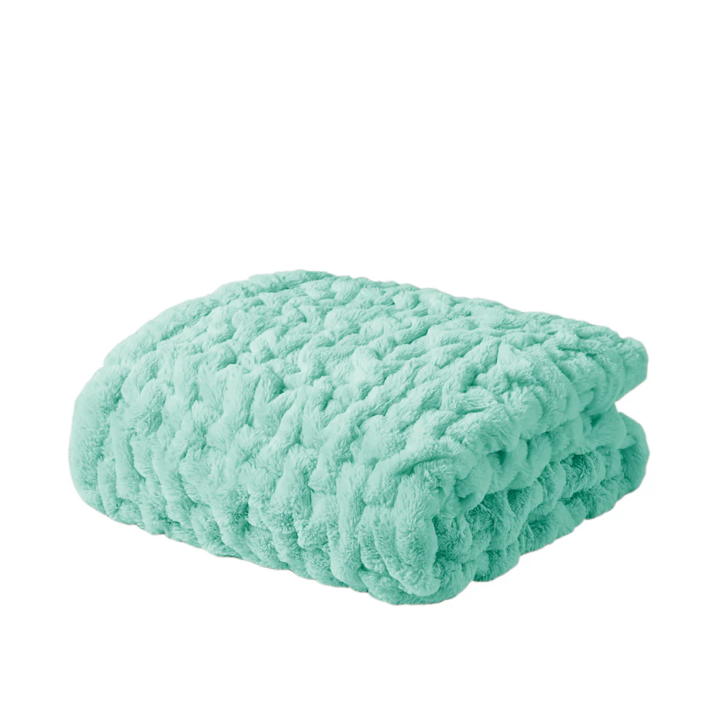 Ruched Fur 100% Polyester Real Tie Dye Throw - Image 7