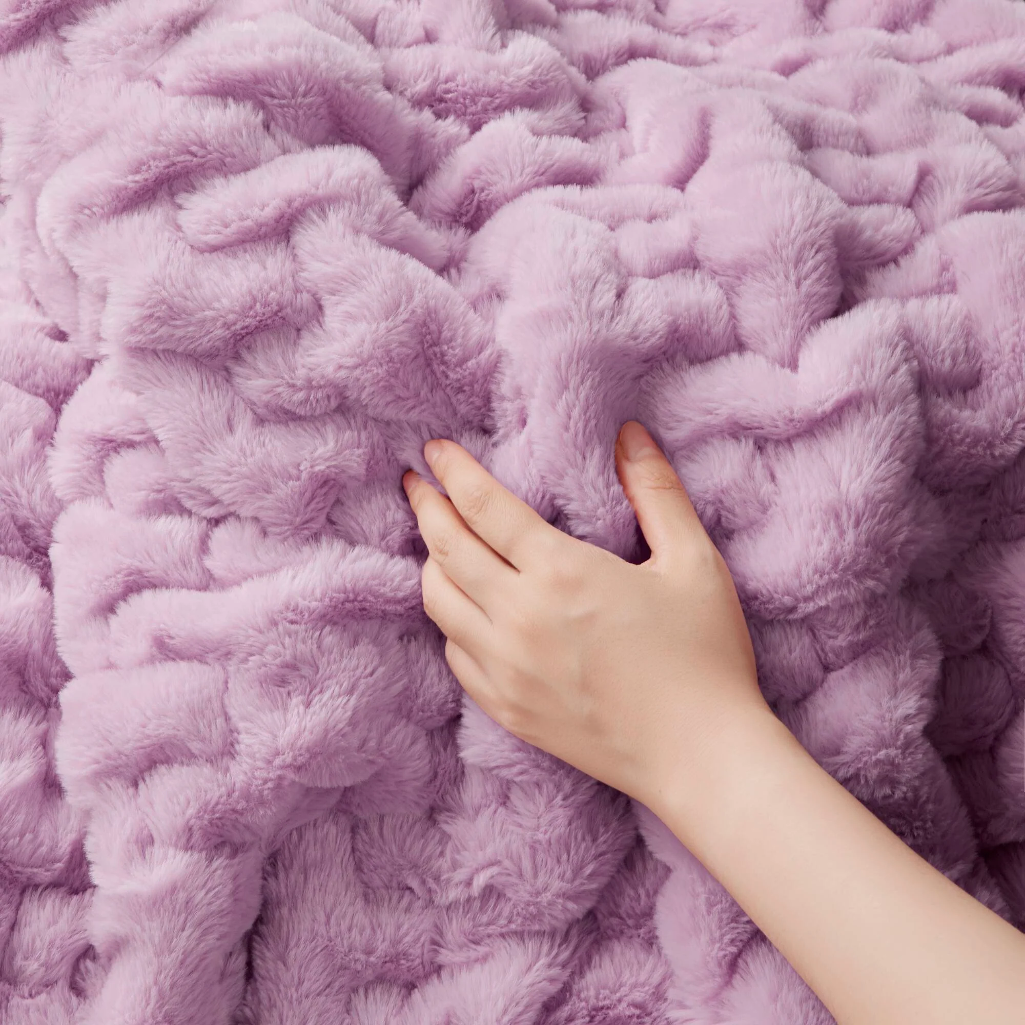 Ruched Fur 100% Polyester Real Tie Dye Throw - Image 79