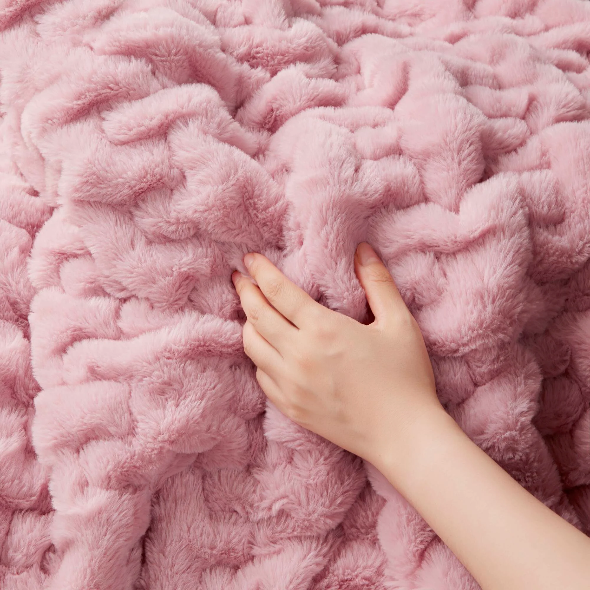 Ruched Fur 100% Polyester Real Tie Dye Throw - Image 86