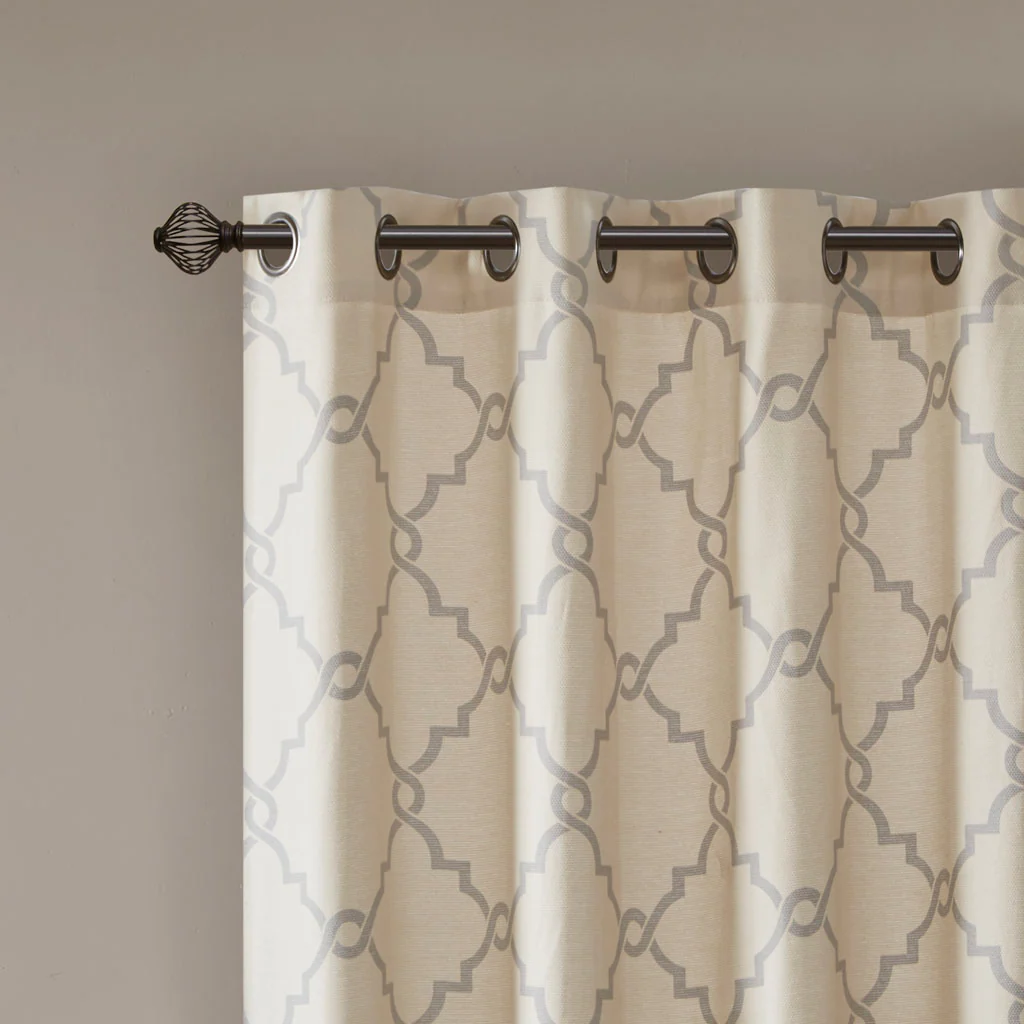 Saratoga Fretwork Print Grommet Top Window Curtain Panel - Image 27