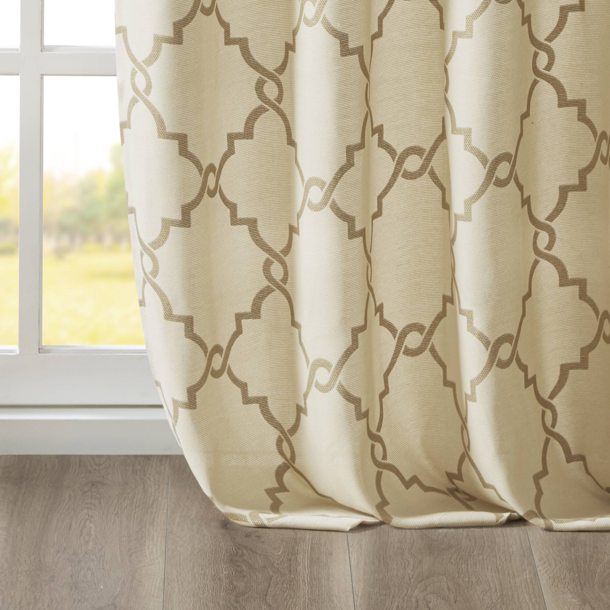 Saratoga Fretwork Print Grommet Top Window Curtain Panel - Image 31