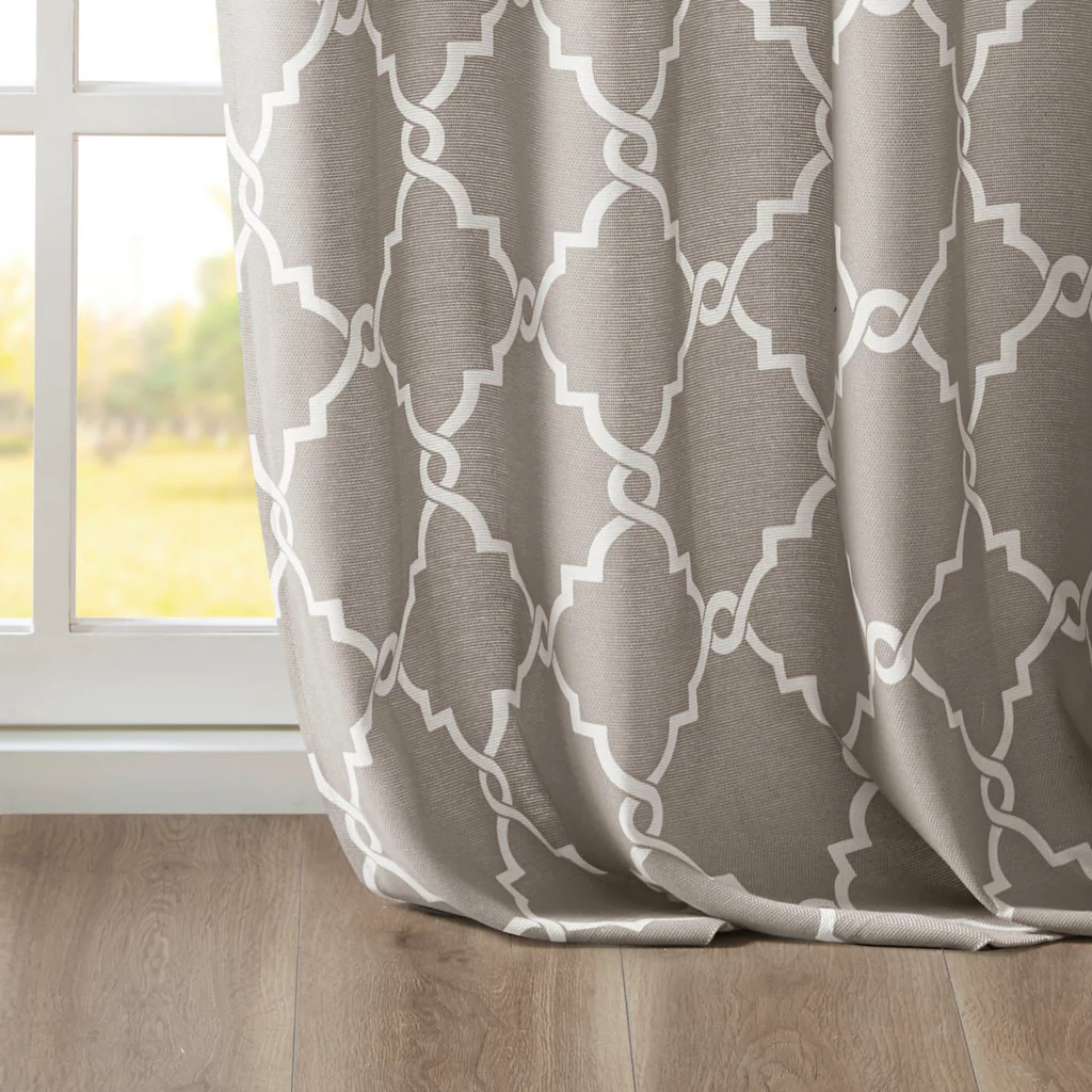 Saratoga Fretwork Print Grommet Top Window Curtain Panel - Image 39
