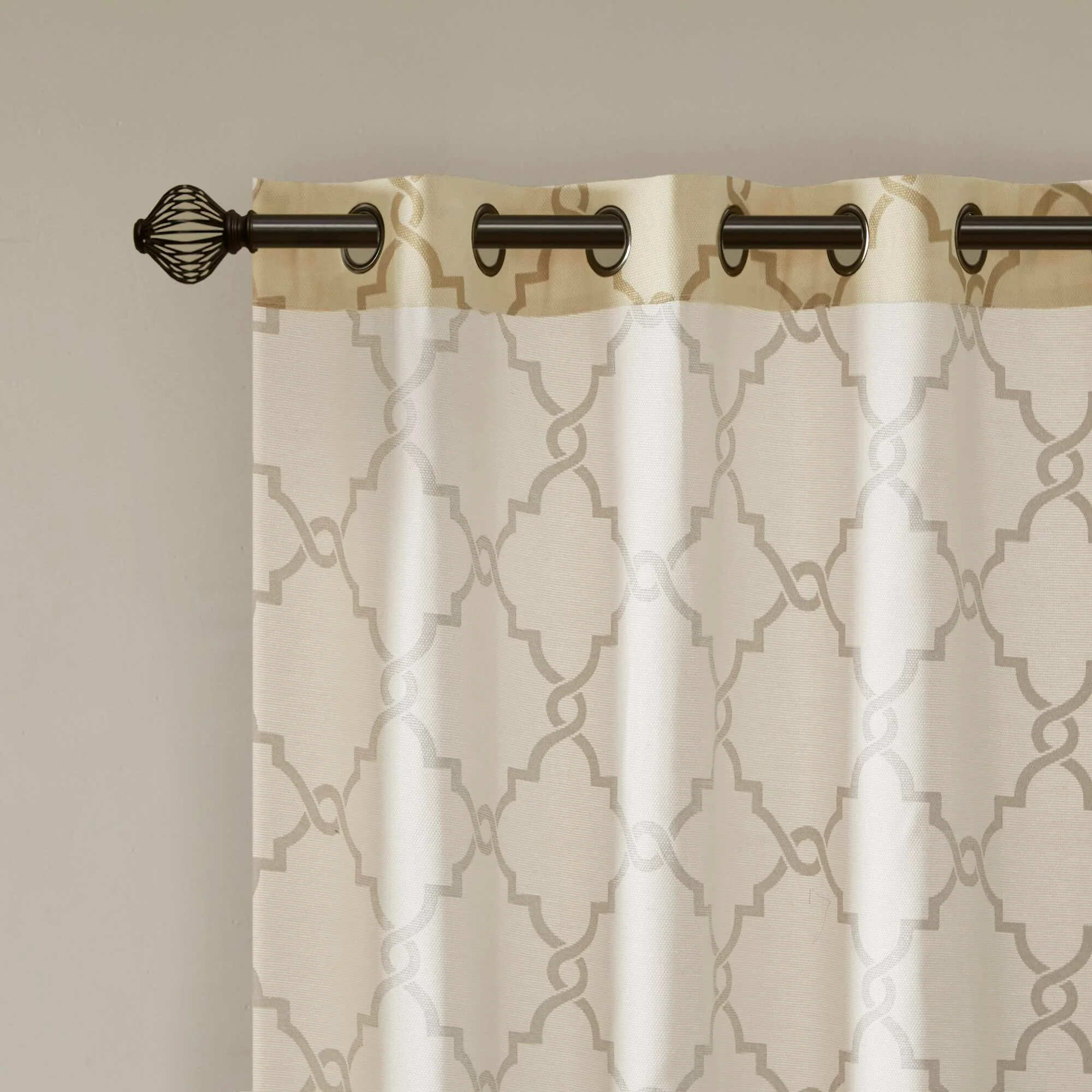 Saratoga Fretwork Print Grommet Top Window Curtain Panel - Image 44