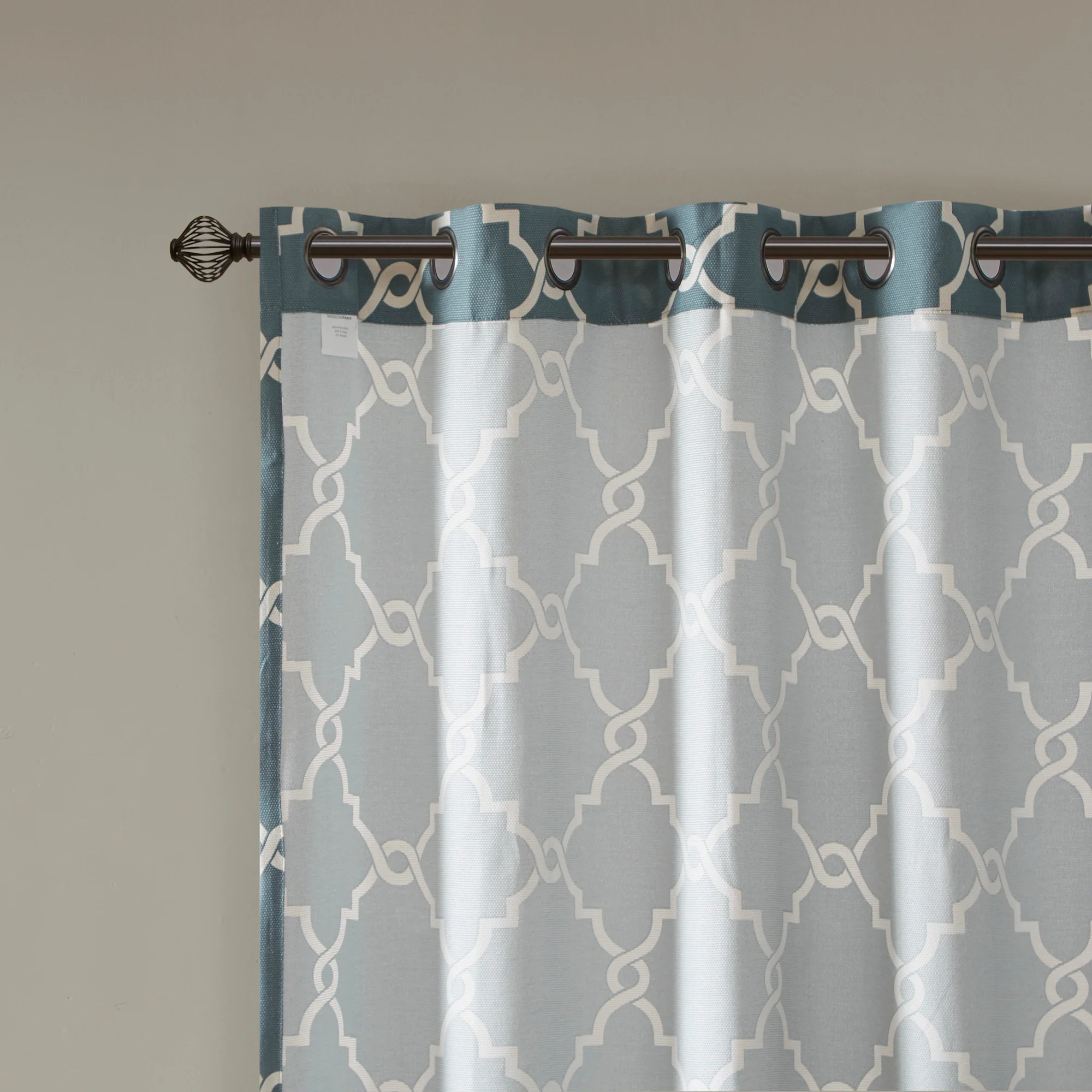 Saratoga Fretwork Print Grommet Top Window Curtain Panel - Image 68
