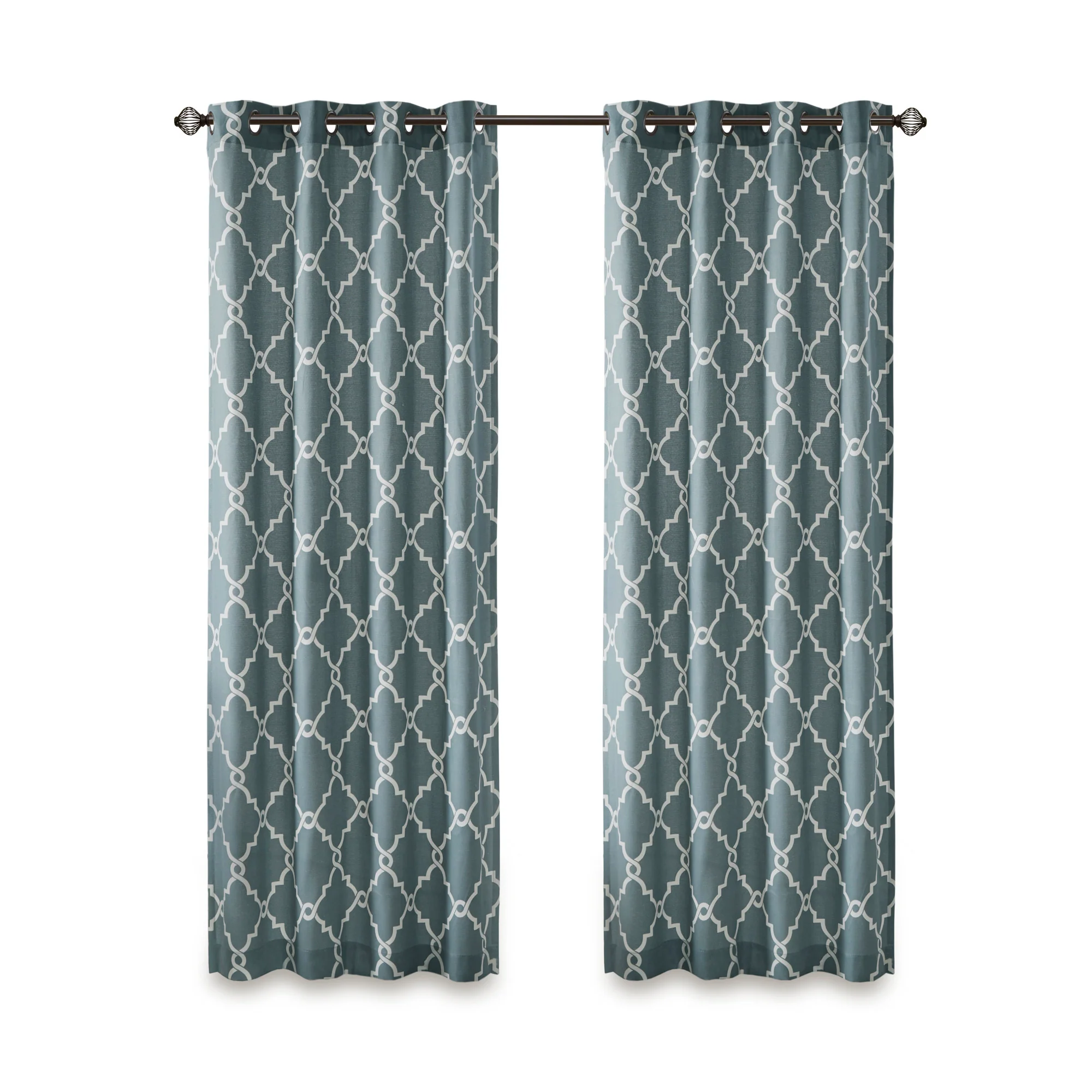 Saratoga Fretwork Print Grommet Top Window Curtain Panel - Image 76
