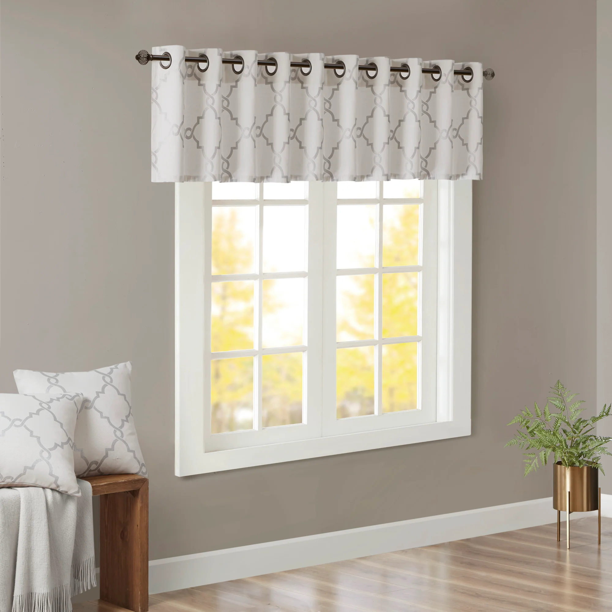 Saratoga Fretwork Print Grommet Top Window Valance - Image 14