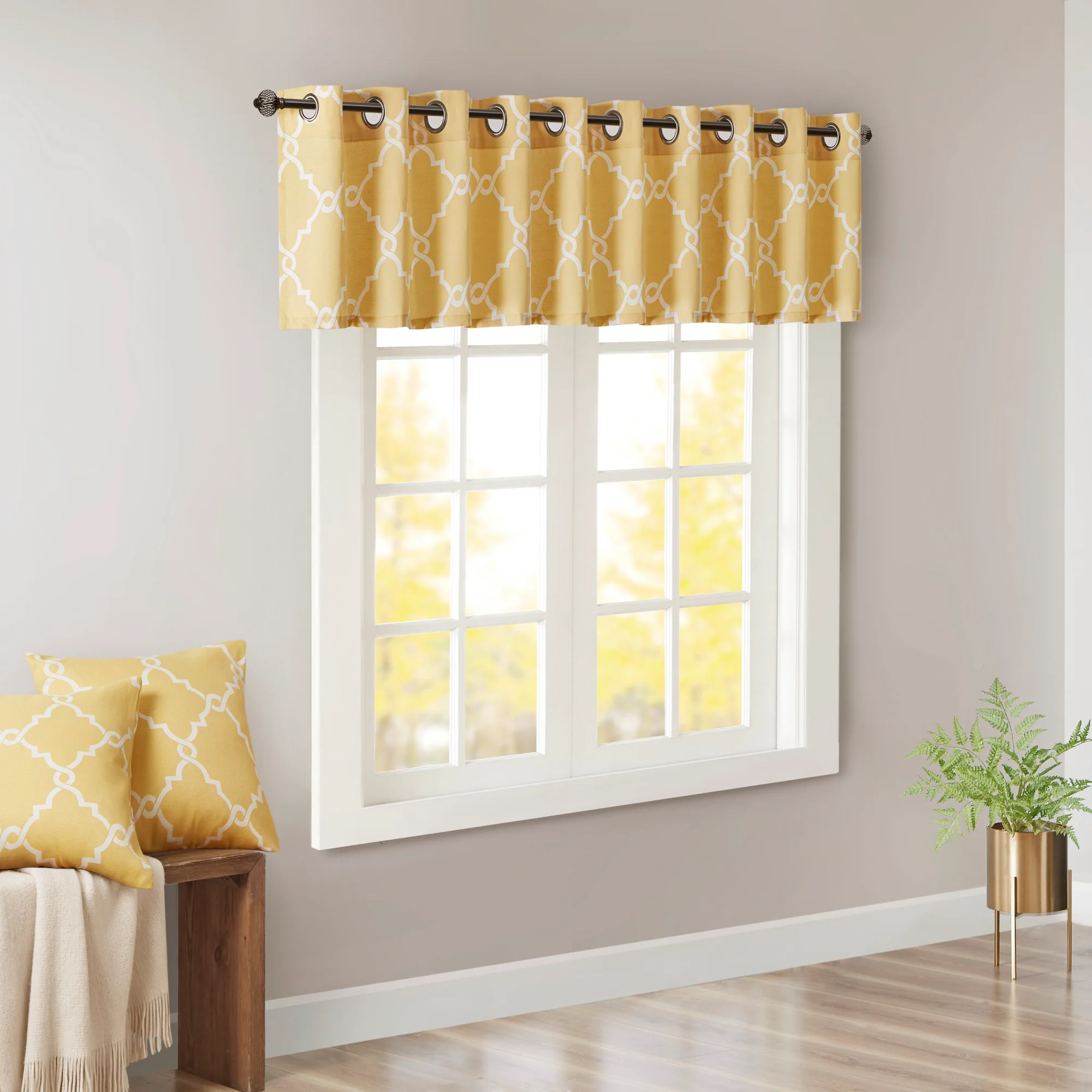 Saratoga Fretwork Print Grommet Top Window Valance - Image 19