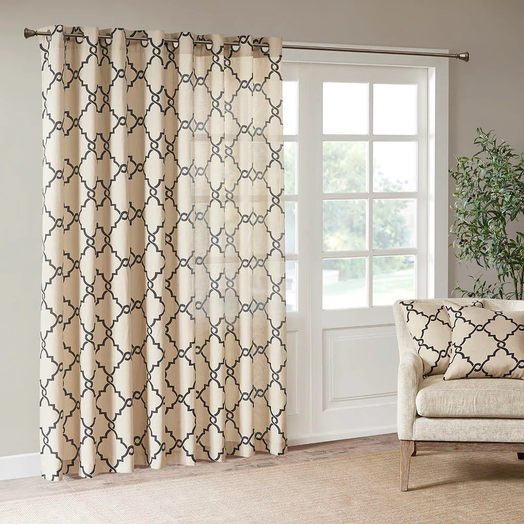 Saratoga Fretwork Print Patio Window Curtain - Image 10