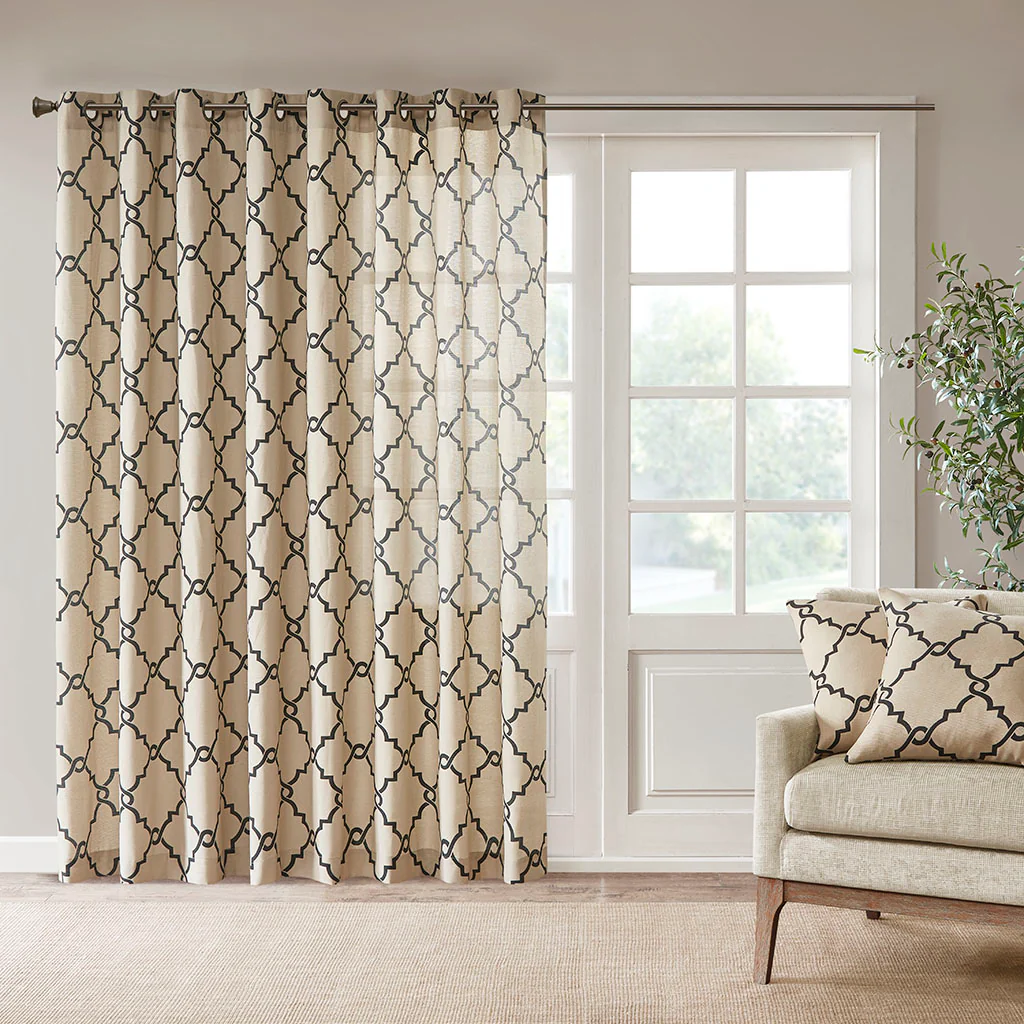 Saratoga Fretwork Print Patio Window Curtain - Image 12