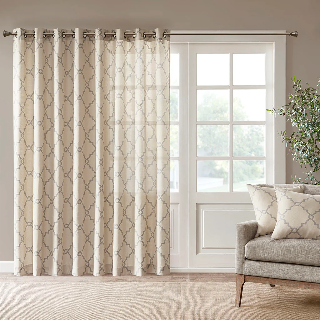 Saratoga Fretwork Print Patio Window Curtain - Image 2
