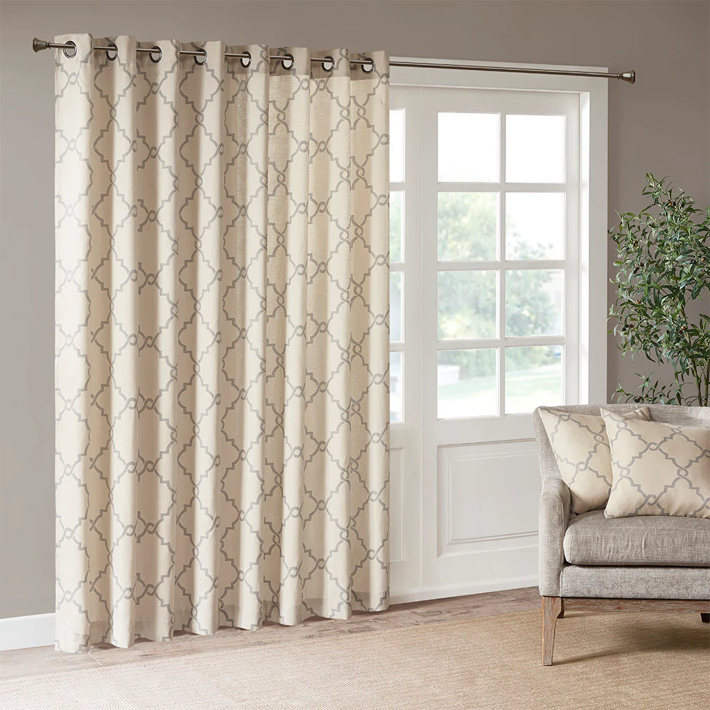 Saratoga Fretwork Print Patio Window Curtain - Image 5