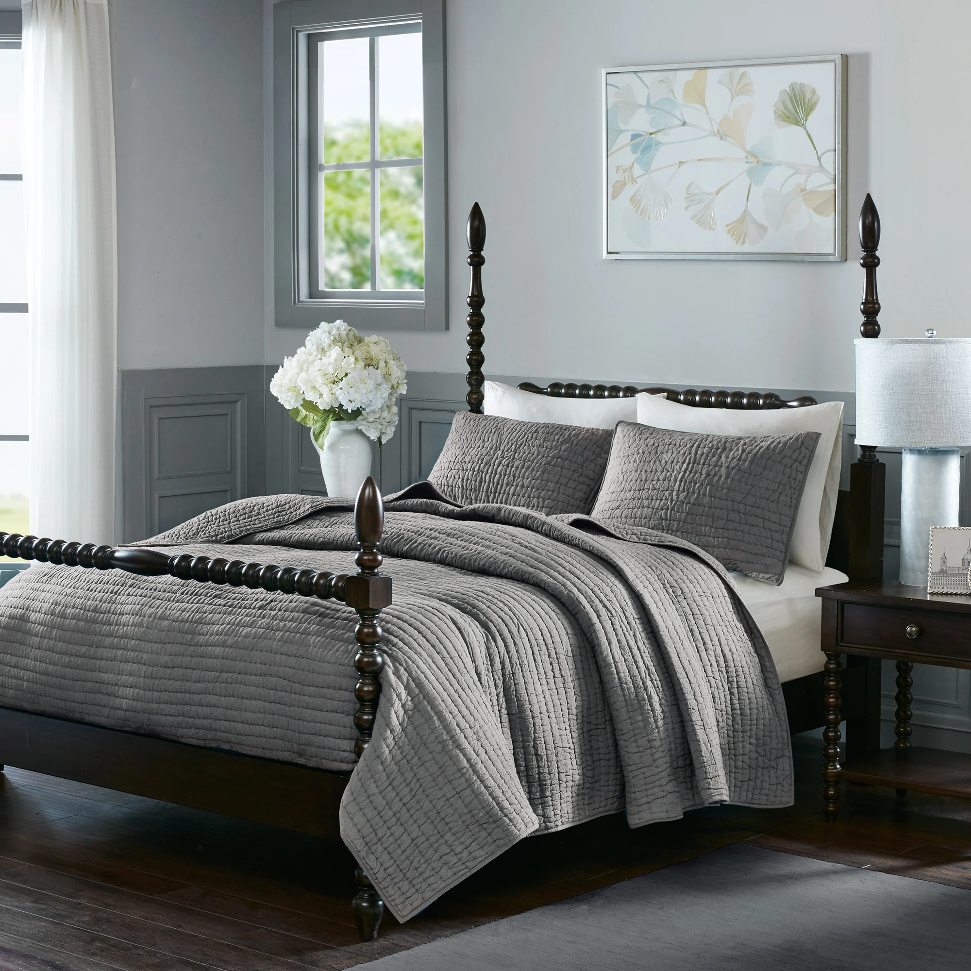Serene 3-Piece Hand Quilted Cotton Quilt Set