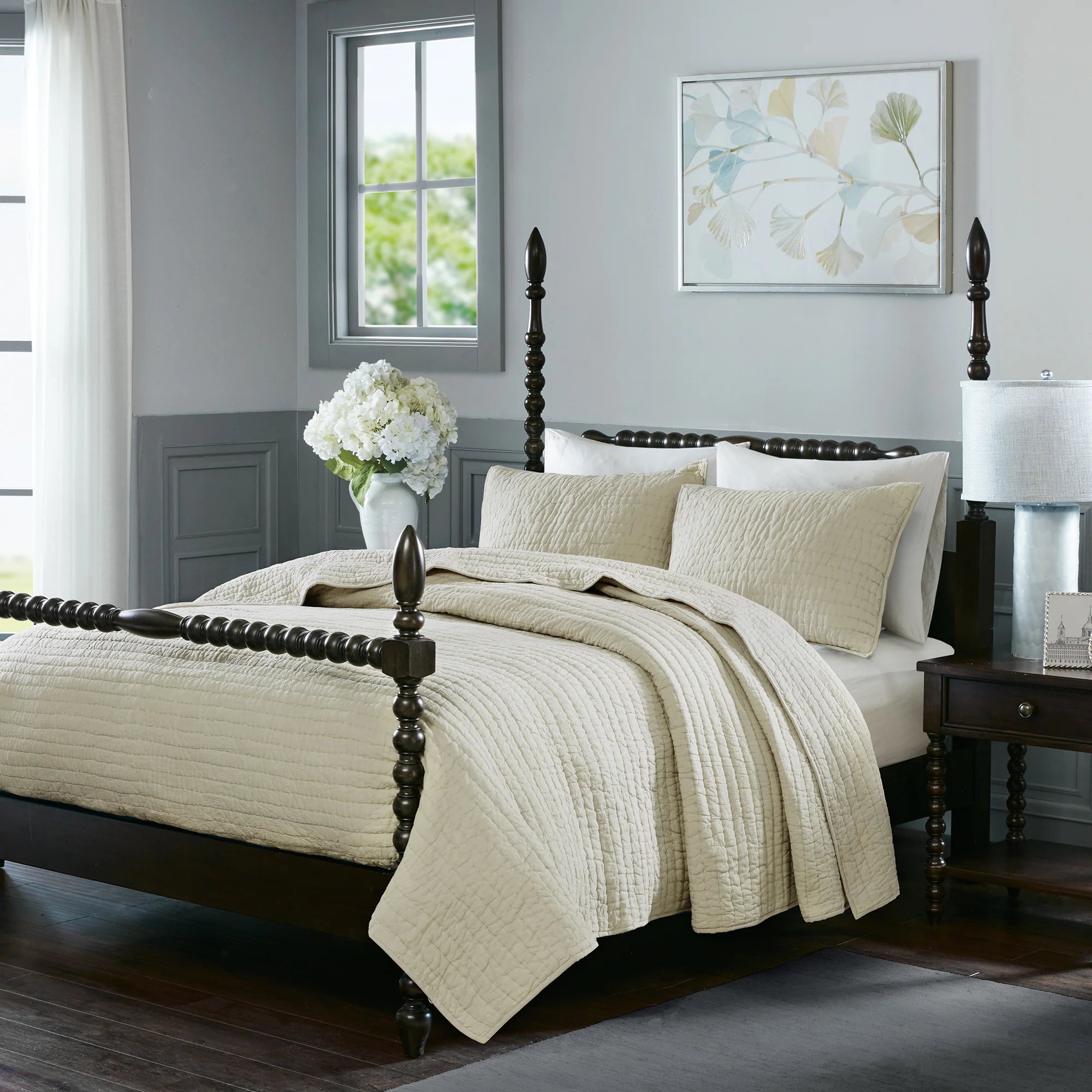 Serene 3-Piece Hand Quilted Cotton Quilt Set - Image 13