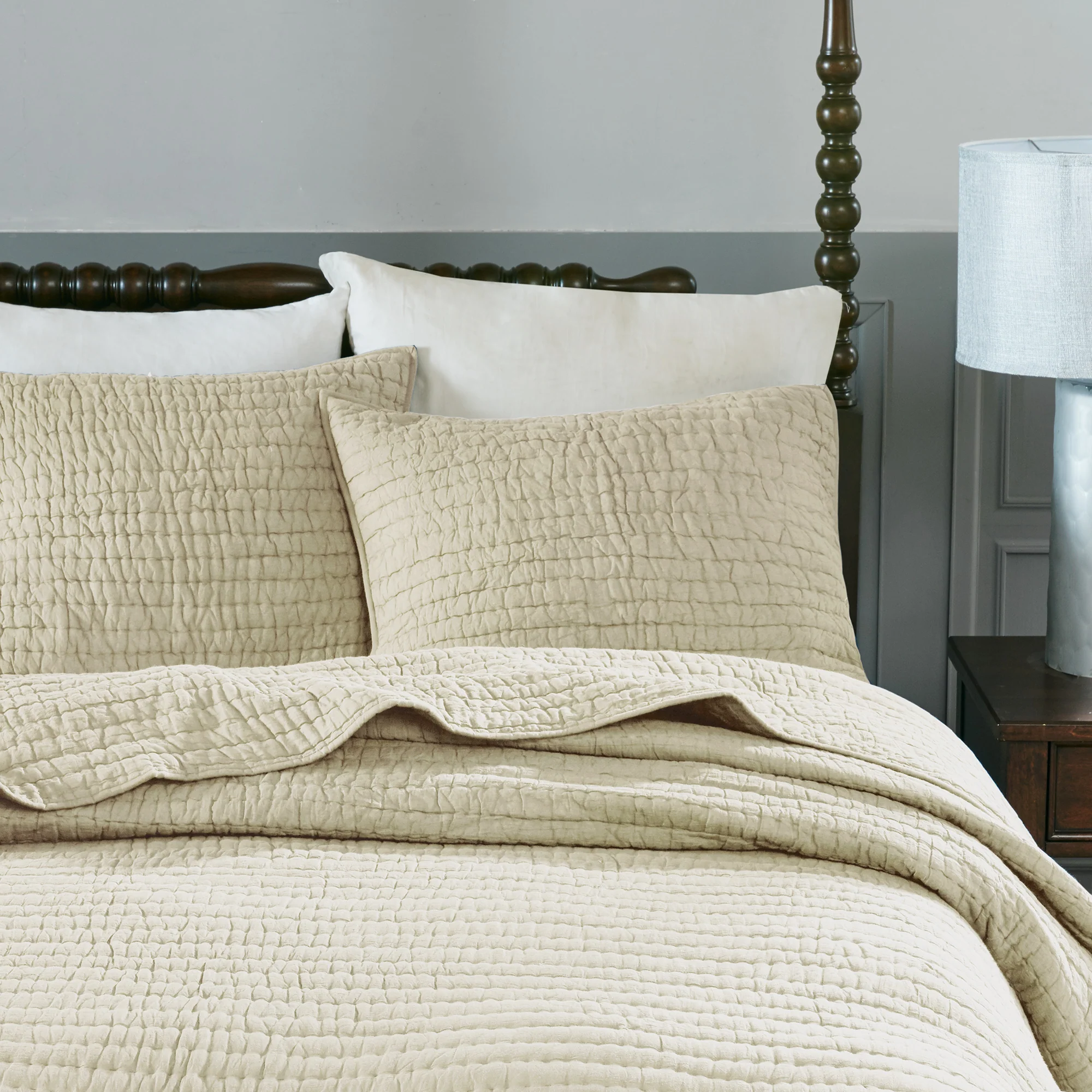 Serene 3-Piece Hand Quilted Cotton Quilt Set - Image 15