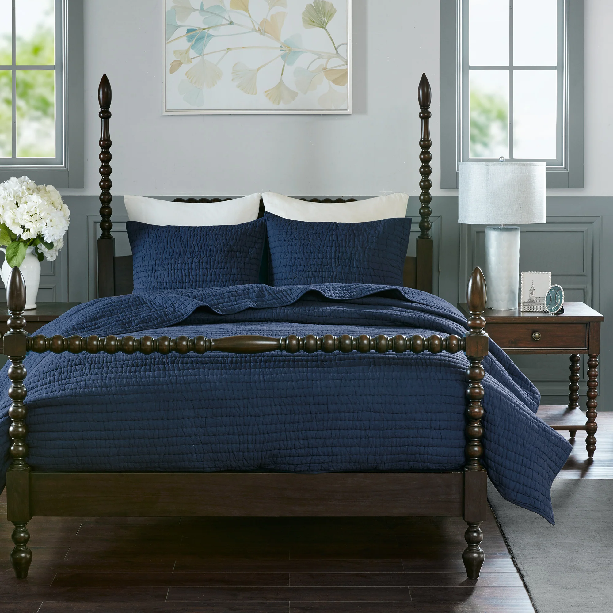 Serene 3-Piece Hand Quilted Cotton Quilt Set - Image 8