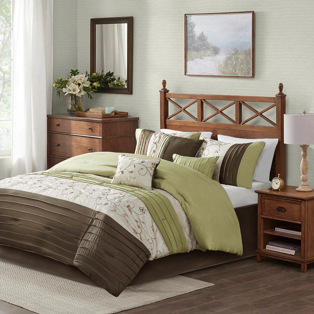 Serene Embroidered 7-Piece Comforter Set - Image 2