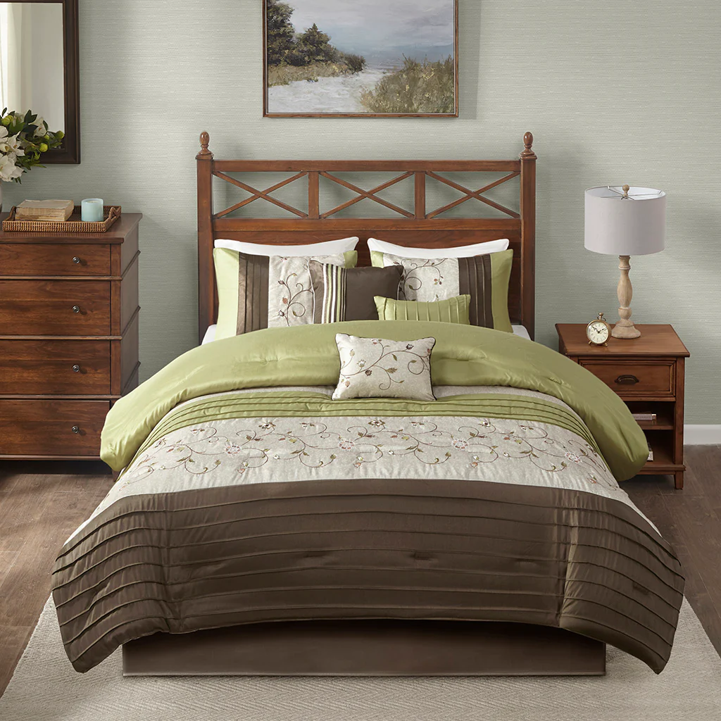 Serene Embroidered 7-Piece Comforter Set - Image 26