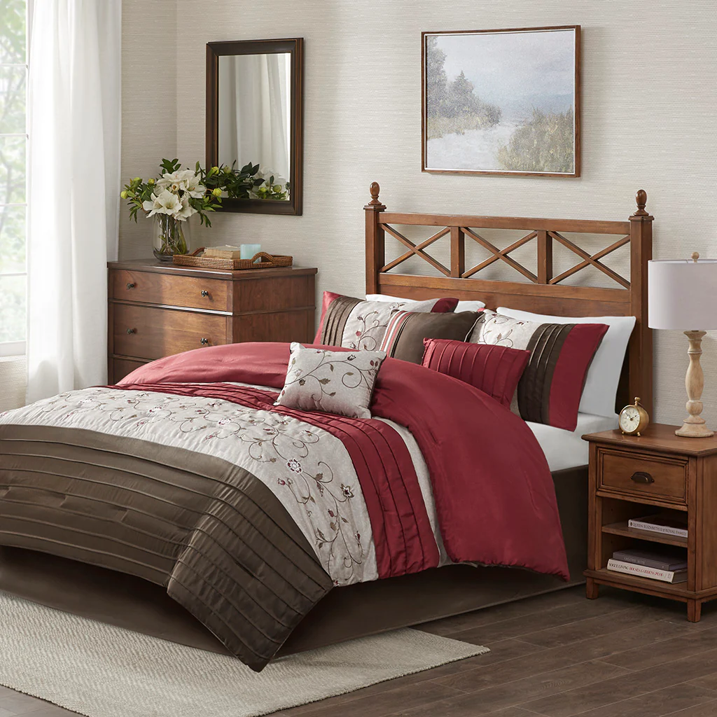Serene Embroidered 7-Piece Comforter Set - Image 3