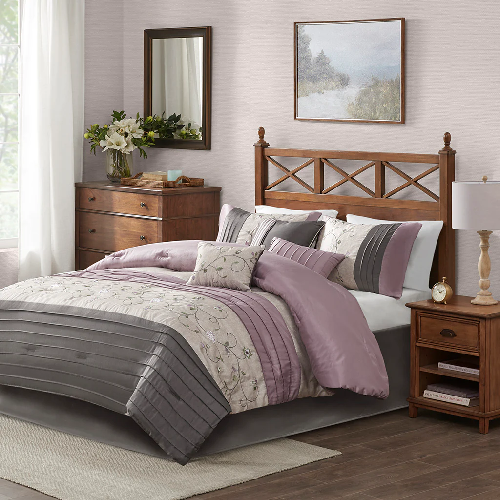 Serene Embroidered 7-Piece Comforter Set - Image 4