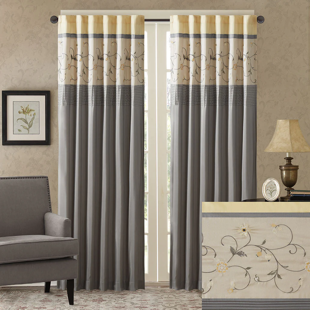 Serene Embroidered Curtain Panel - Image 28