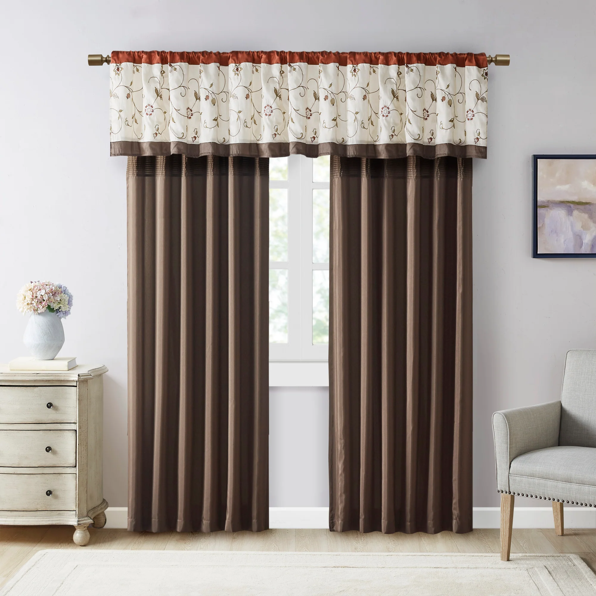 Serene Embroidered Window Valance - Image 2