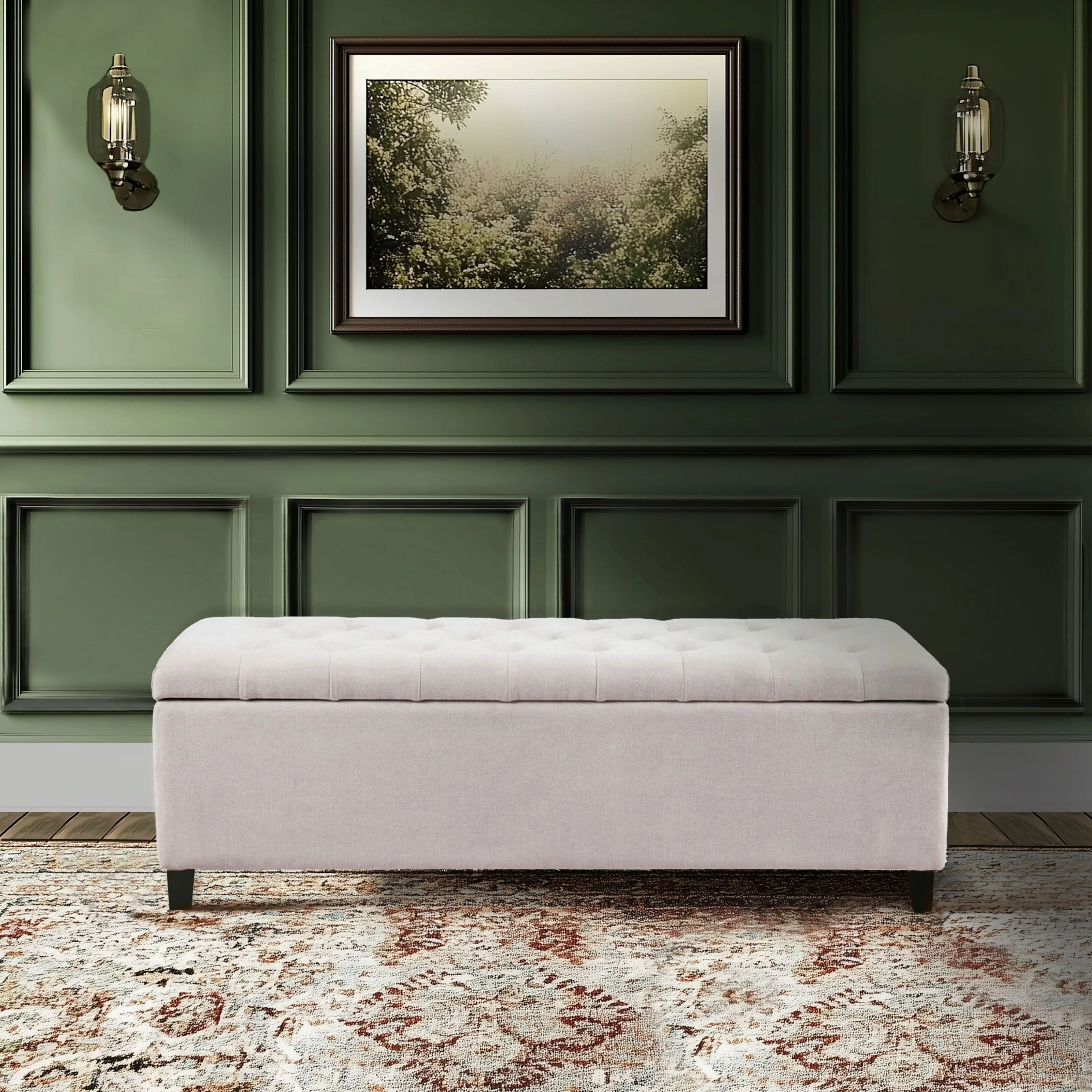 Shandra Tufted Top Upholstered Storage Bench - Image 14
