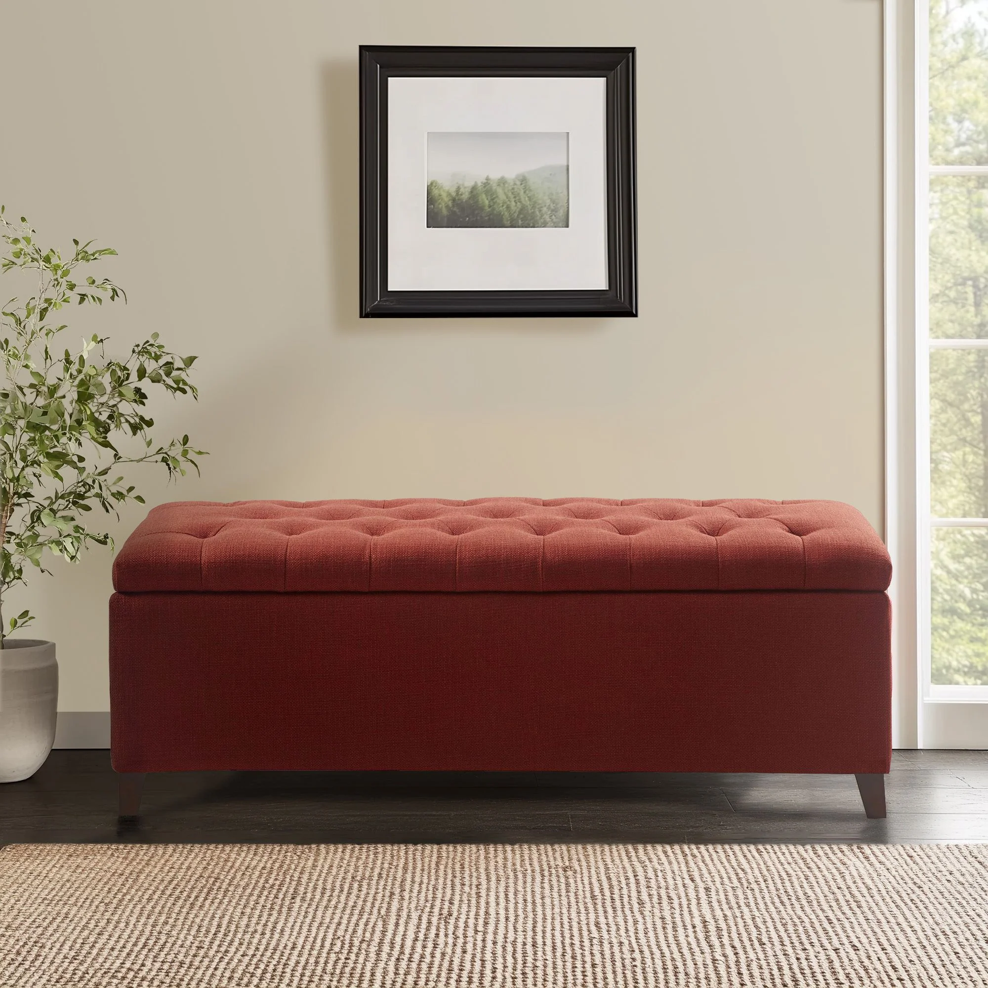 Shandra Tufted Top Upholstered Storage Bench - Image 21