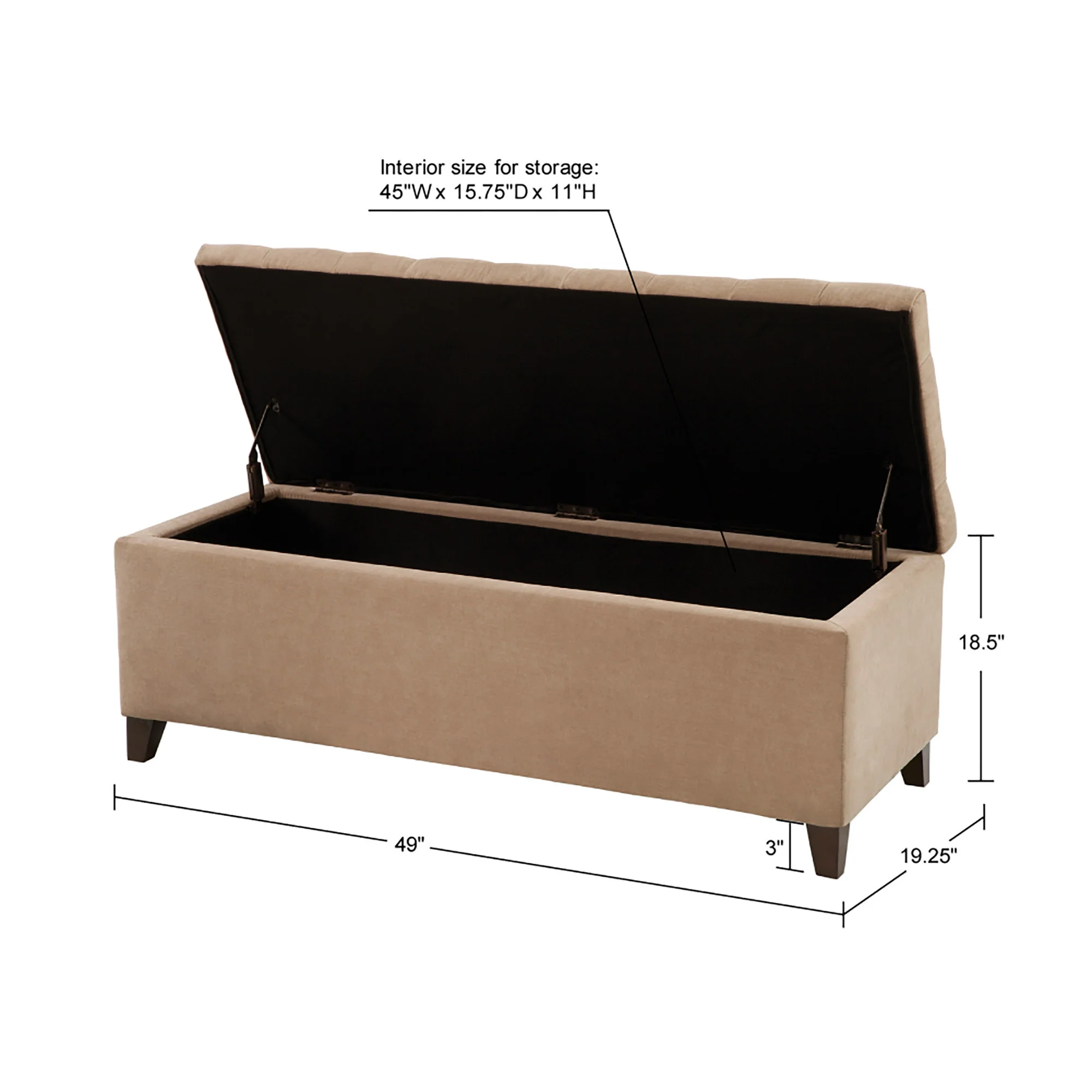 Shandra Tufted Top Upholstered Storage Bench - Image 27