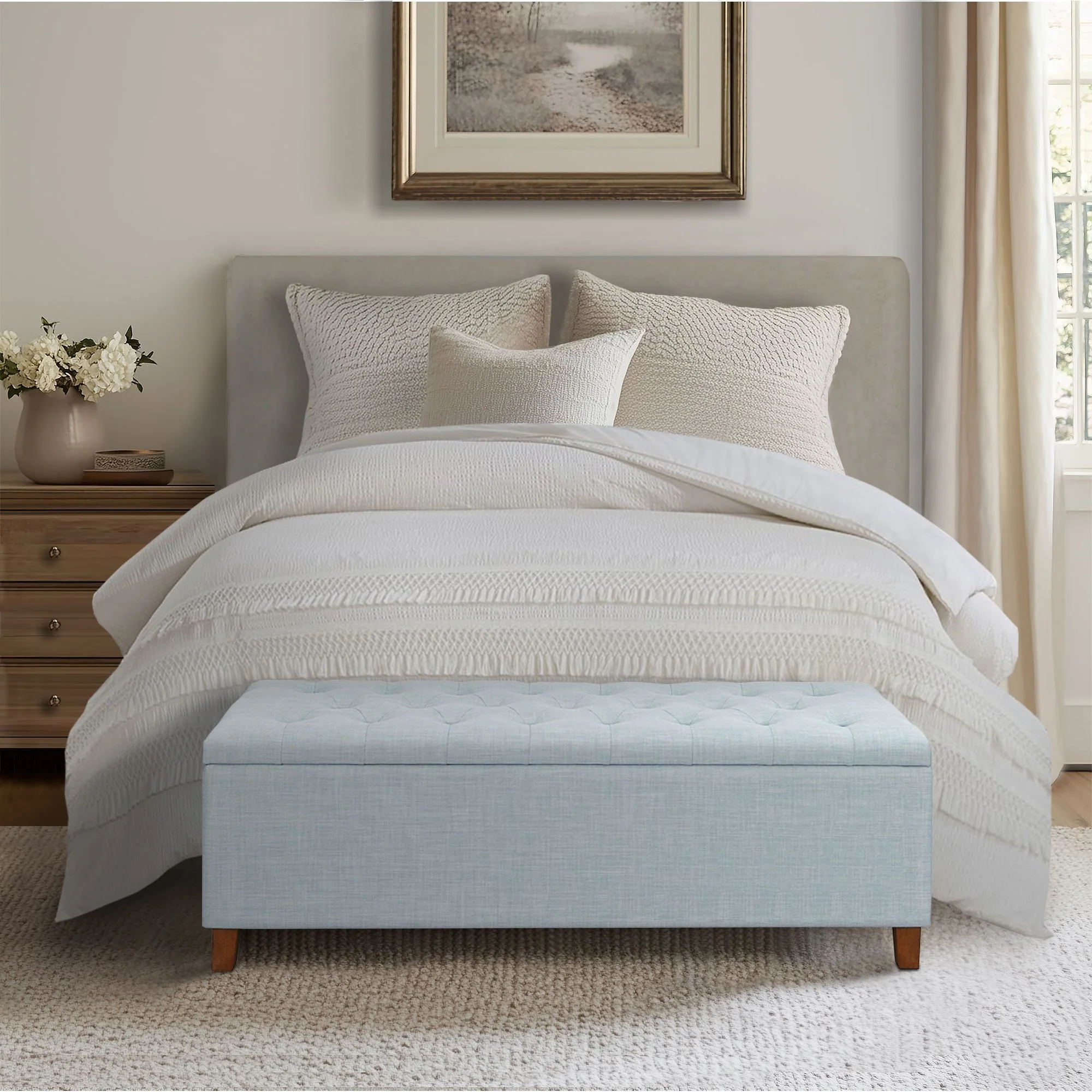 Shandra Tufted Top Upholstered Storage Bench - Image 31