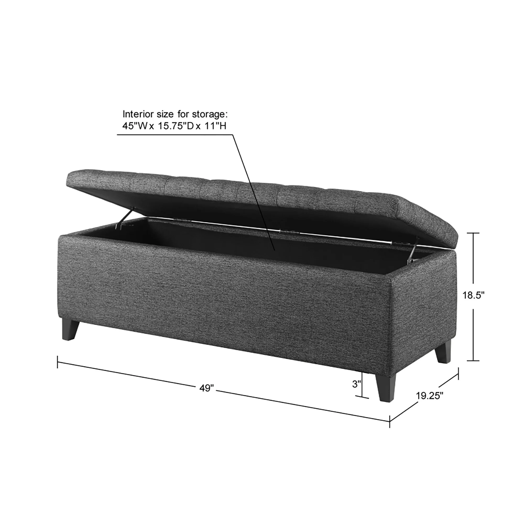 Shandra Tufted Top Upholstered Storage Bench - Image 39