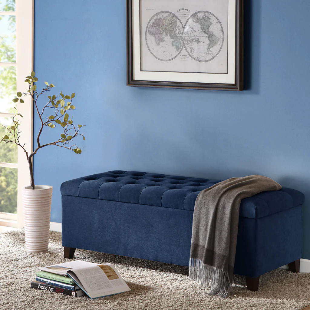 Shandra Tufted Top Upholstered Storage Bench - Image 4