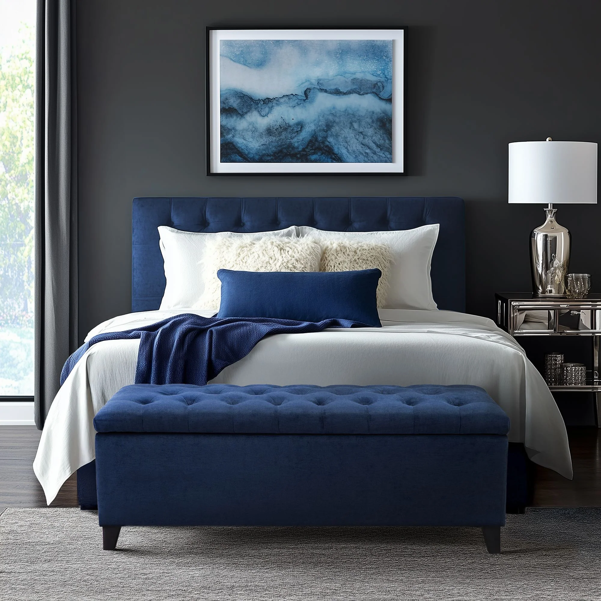 Shandra Tufted Top Upholstered Storage Bench - Image 41