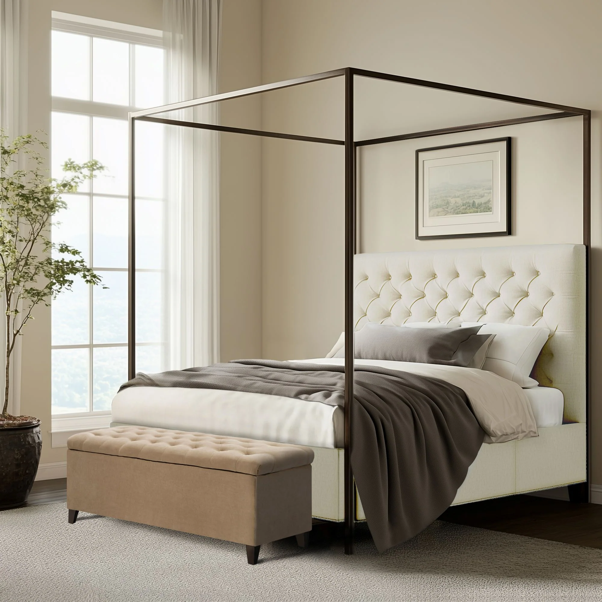 Shandra Tufted Top Upholstered Storage Bench - Image 43
